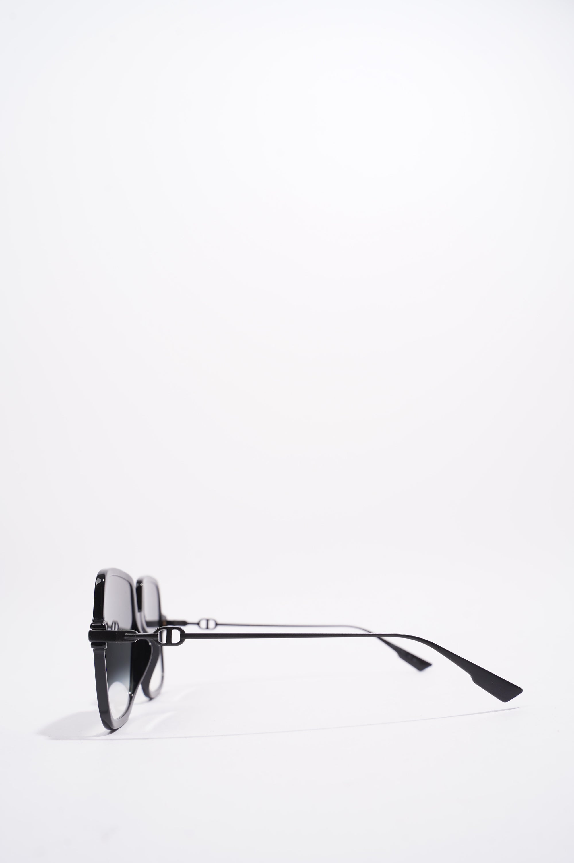 Christian Dior Link1 Square Sunglasses Black Metal 145