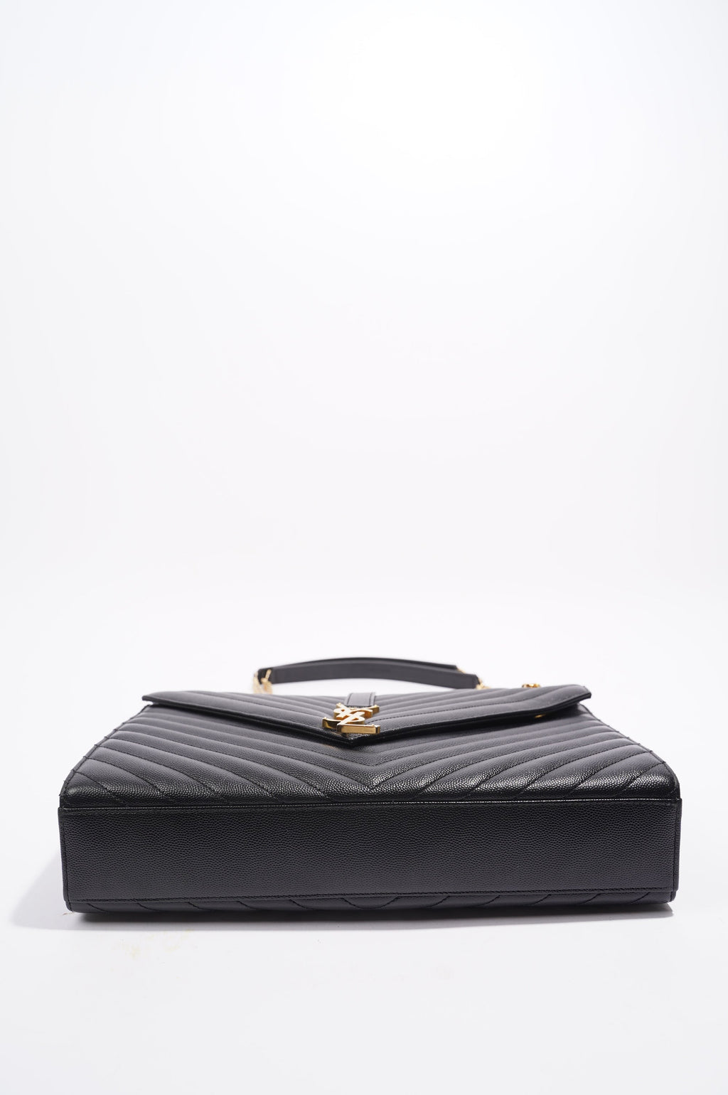 Saint Laurent Womens Envelope Bag Black Leather Large