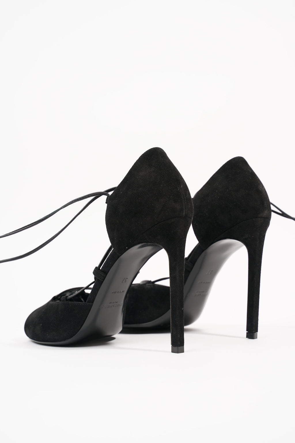 Saint Laurent Womens Strappy Heel Black EU 37 / UK 4