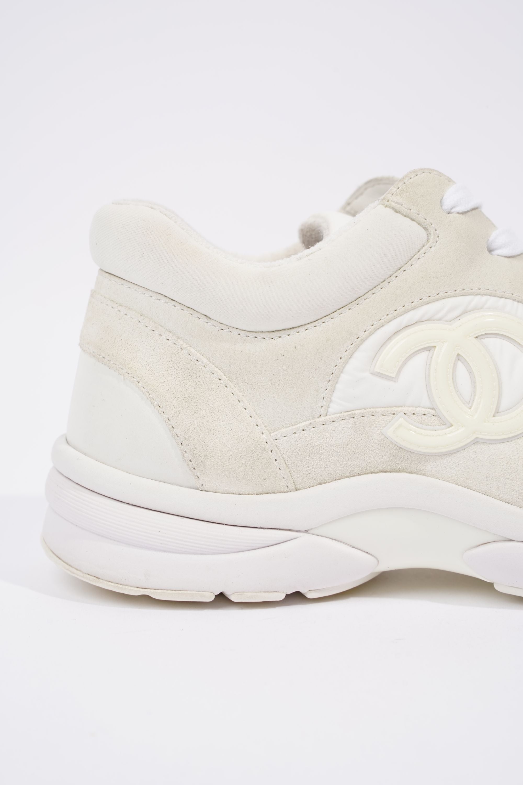 Chanel Womens CC Runners White / Cream EU 38.5 / UK 5.5