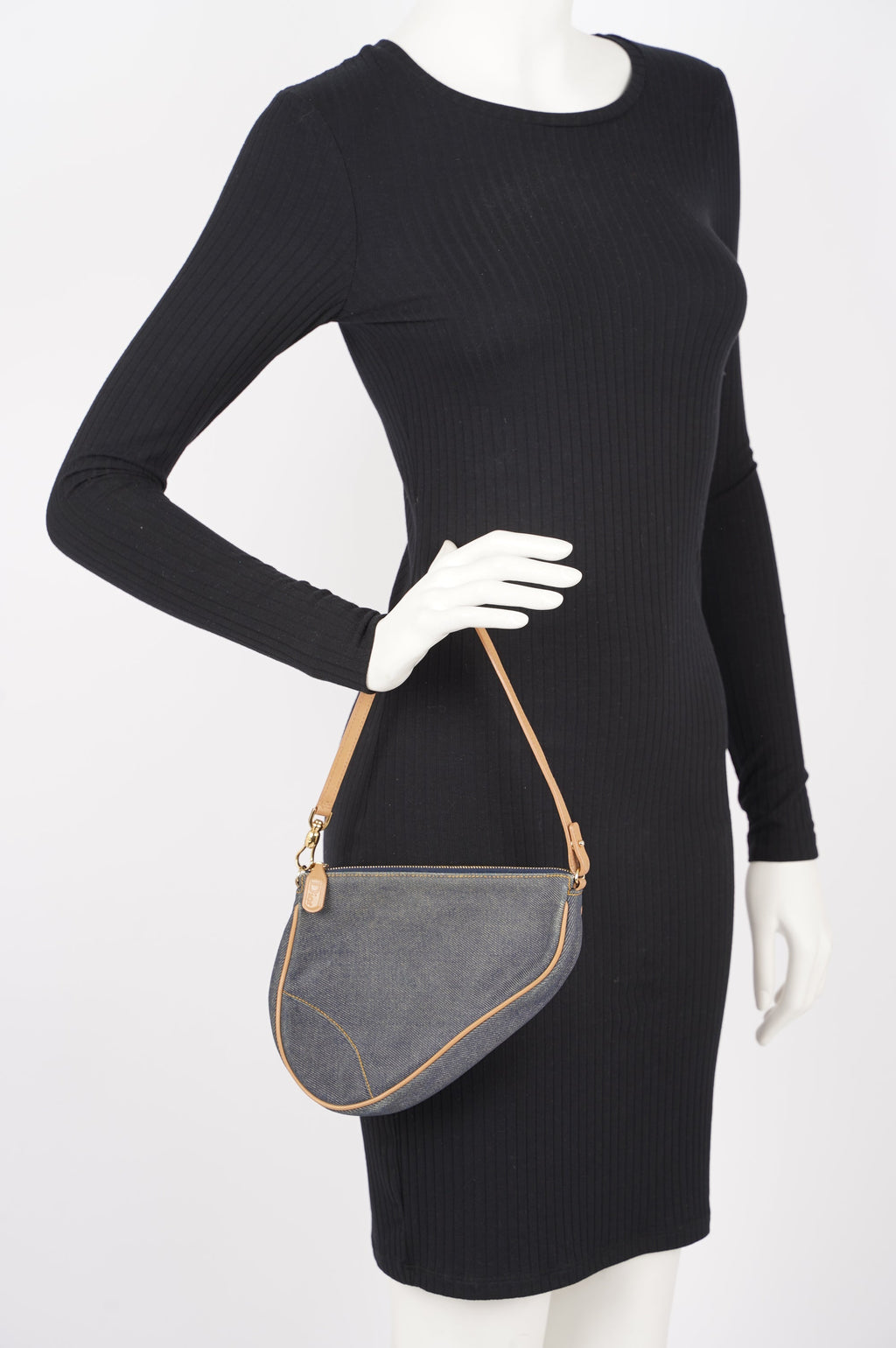 Christian Dior Saddle Bag Denim Indigo Mini