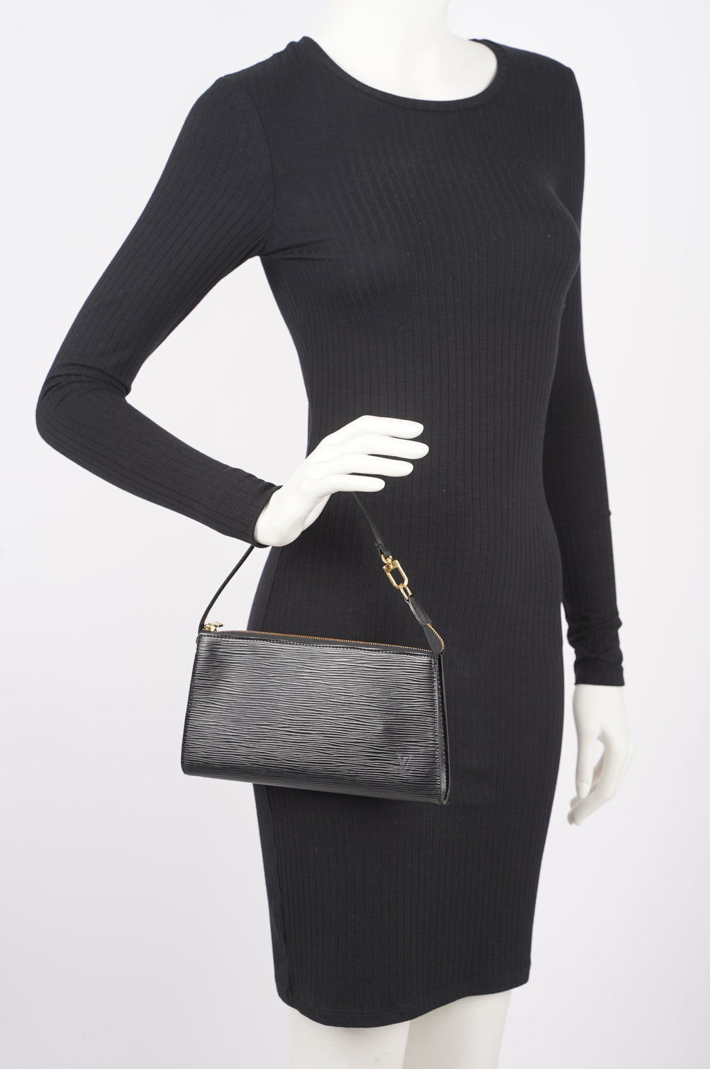 Louis Vuitton Womens Pochette Accessoire Black Epi Leather
