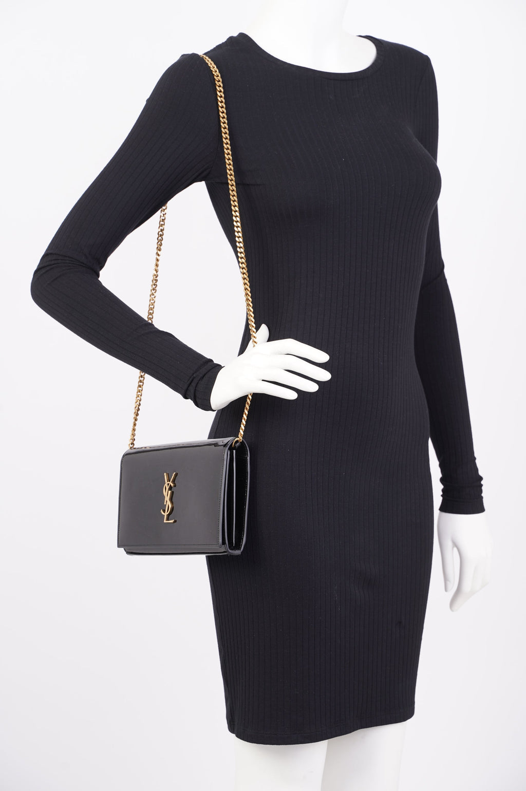 Saint Laurent Kate Black Patent Leather Medium
