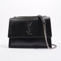 Saint Laurent Womens Sunset Chain Bag Black / Silver Medium