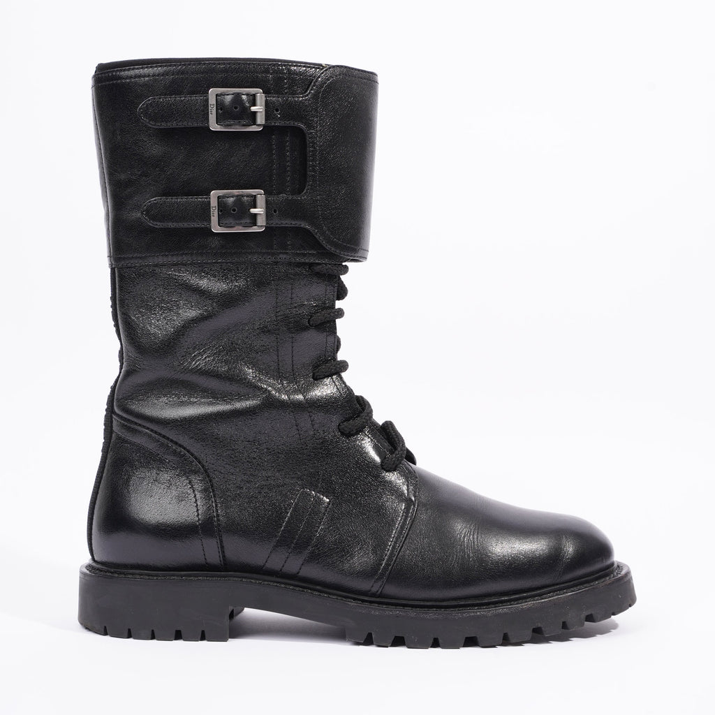 Christian Dior Womens Leather Biker Boots Black EU 40 / UK 7