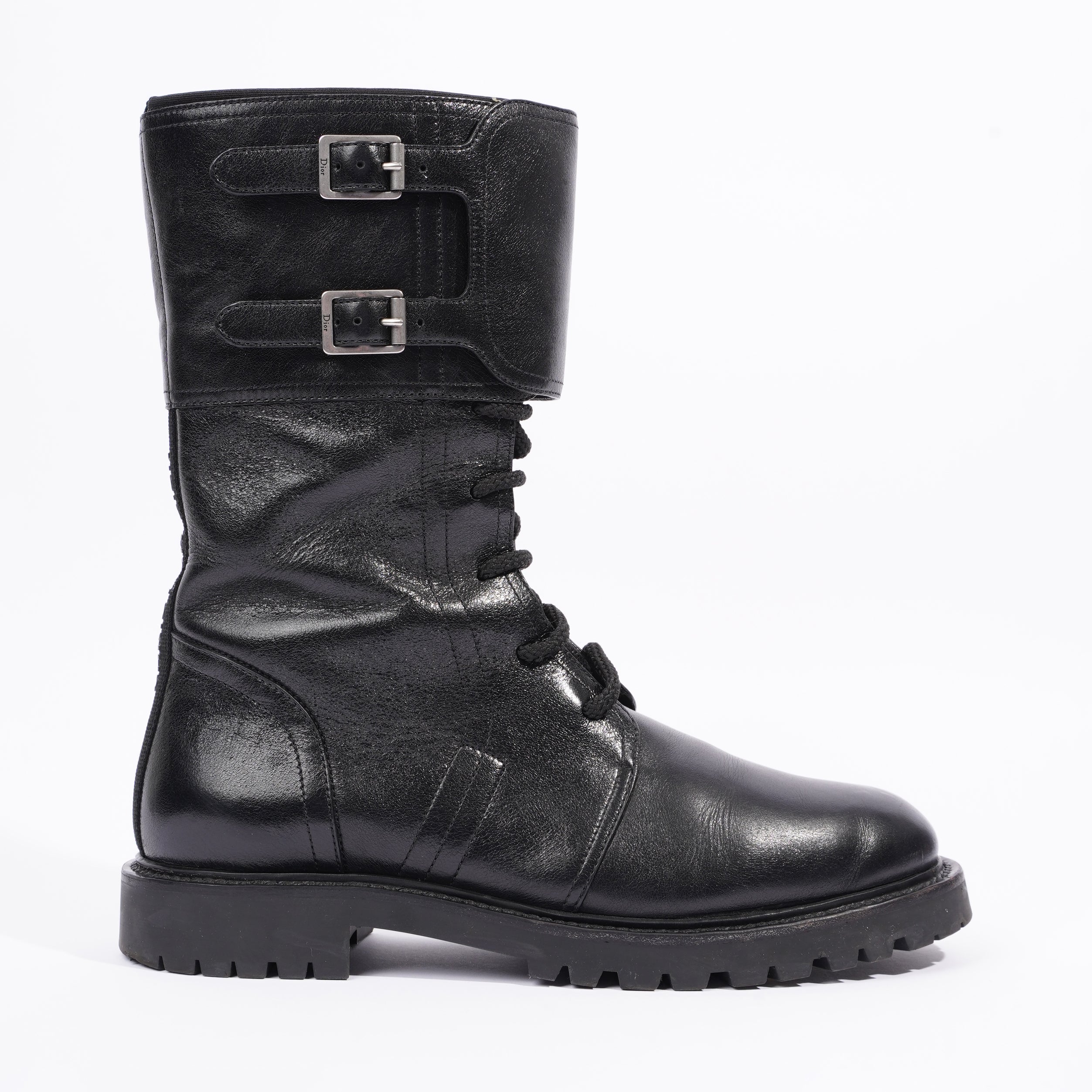 Christian Dior Womens Leather Biker Boots Black EU 40 / UK 7