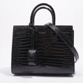 Saint Laurent Womens Sac De Jour Black Embossed Leather Nano