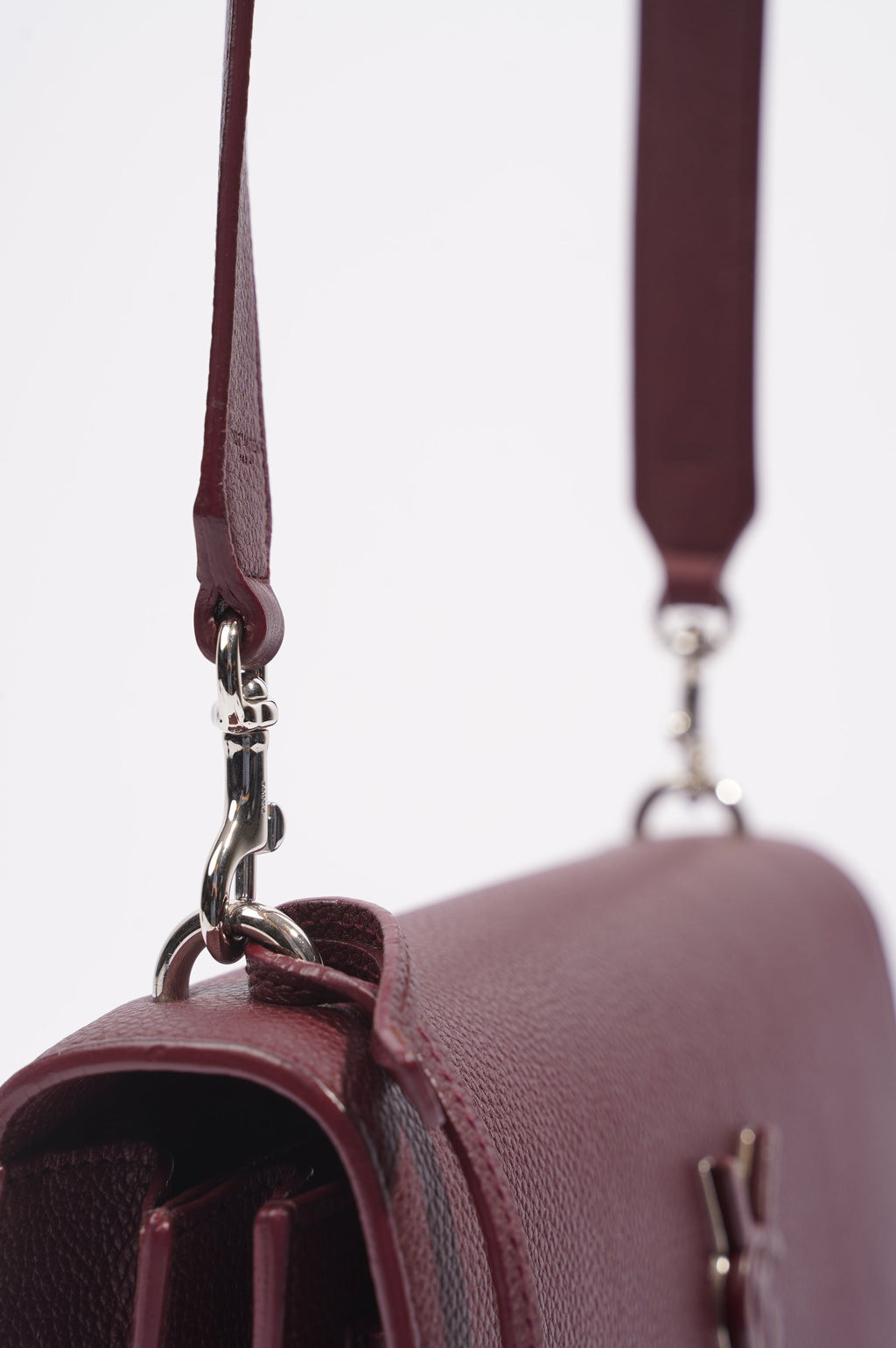 Saint Laurent Womens Sunset Burgundy Leather Medium
