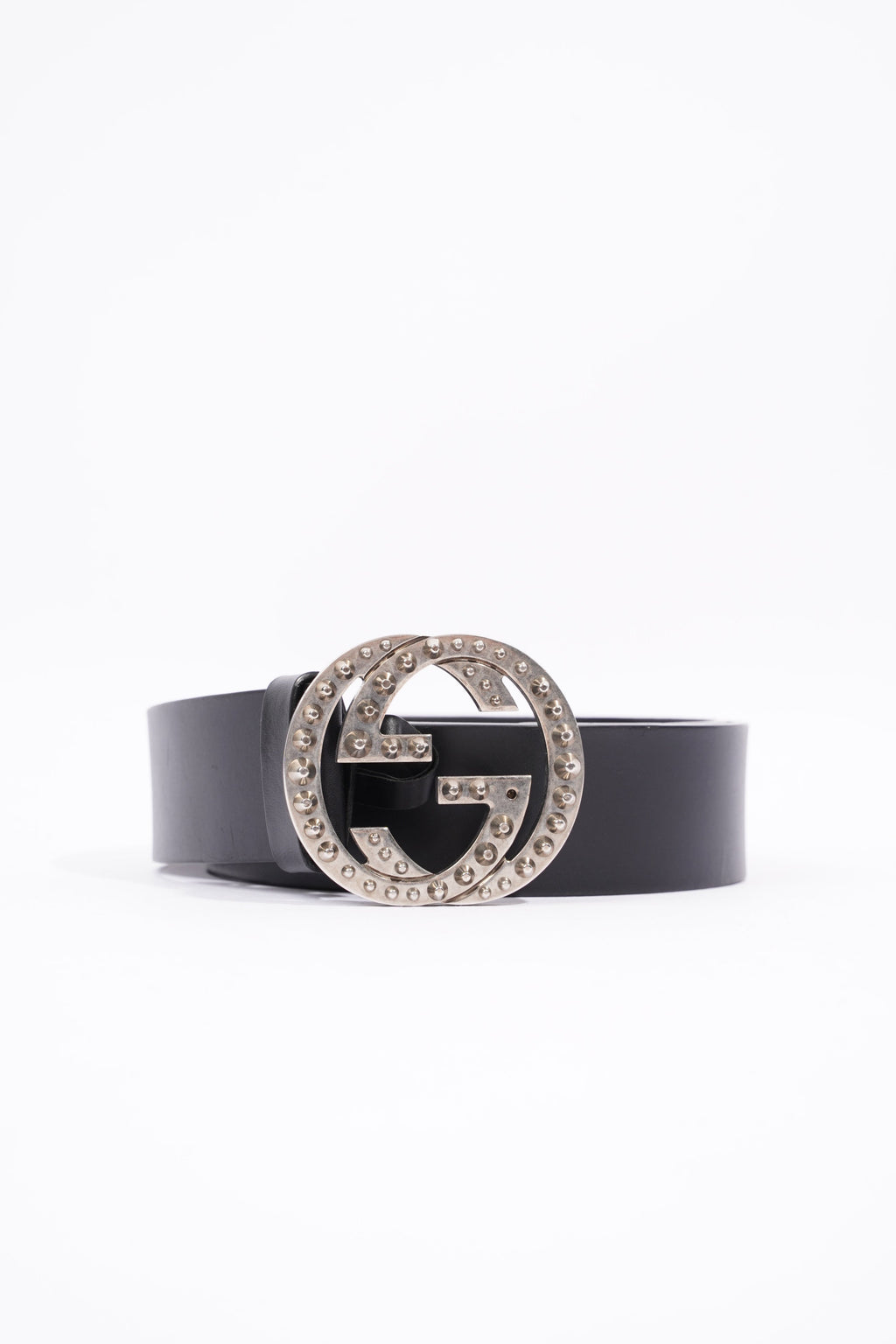 Gucci Oversized Interlock GG Belt Black Leather 30