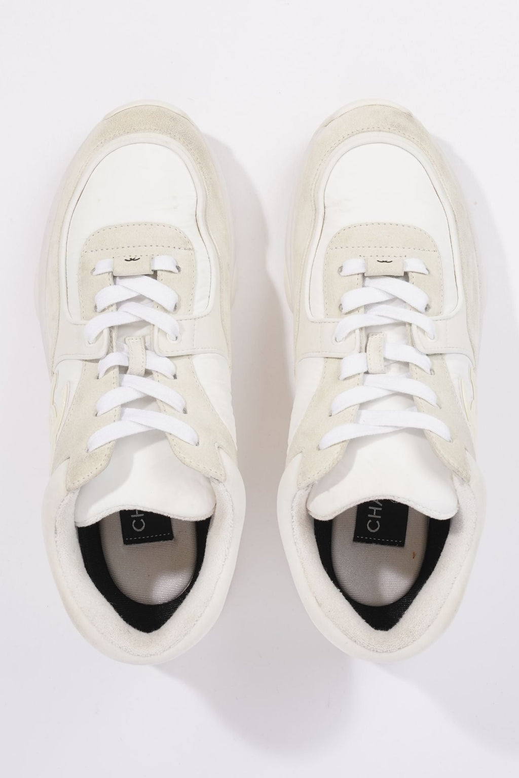 Chanel Womens CC Runners White / Cream EU 38.5 / UK 5.5
