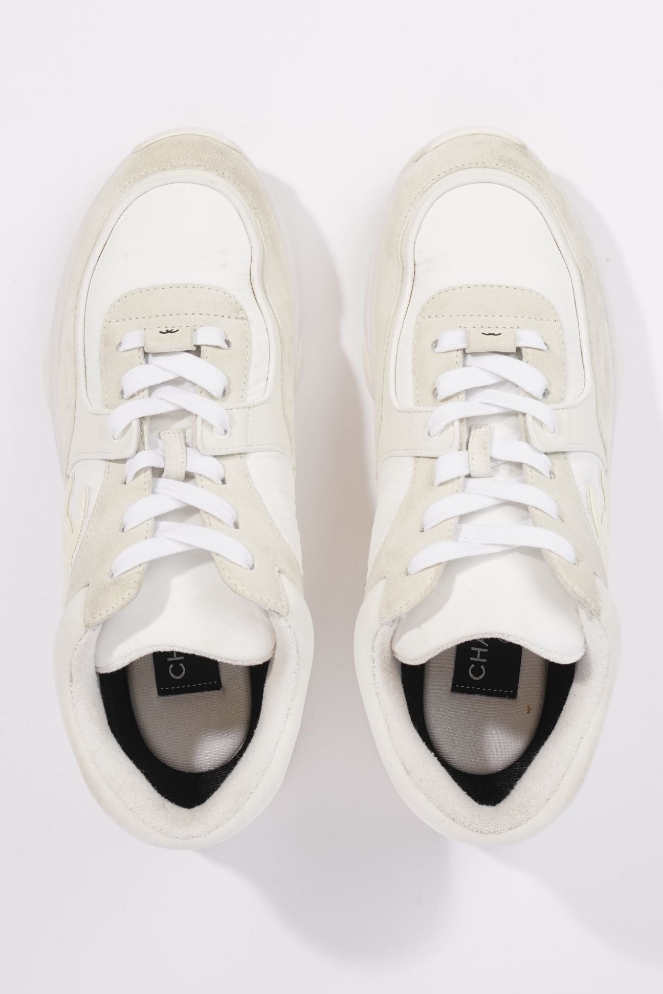 Chanel Womens CC Runners White / Cream EU 38.5 / UK 5.5