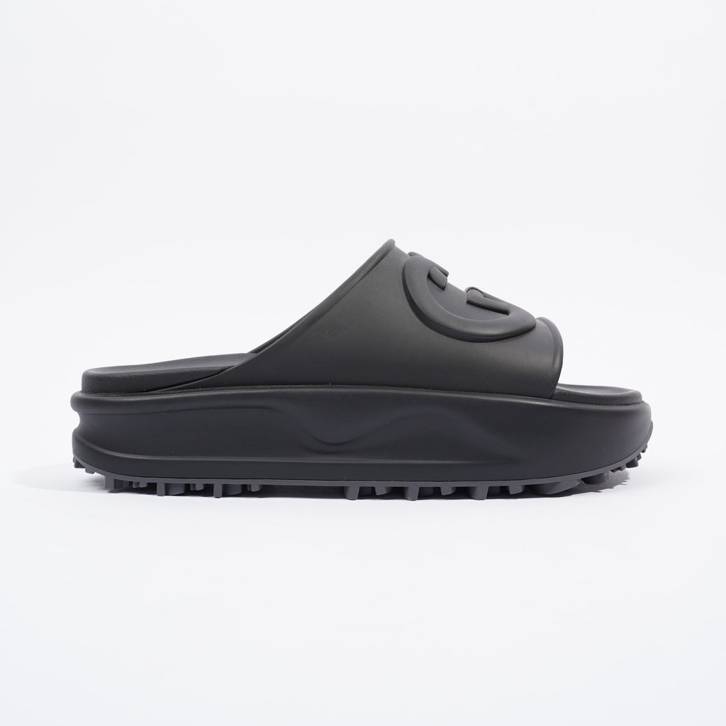 Gucci Mens Interlocking G Slide Black EU 42 / UK 8