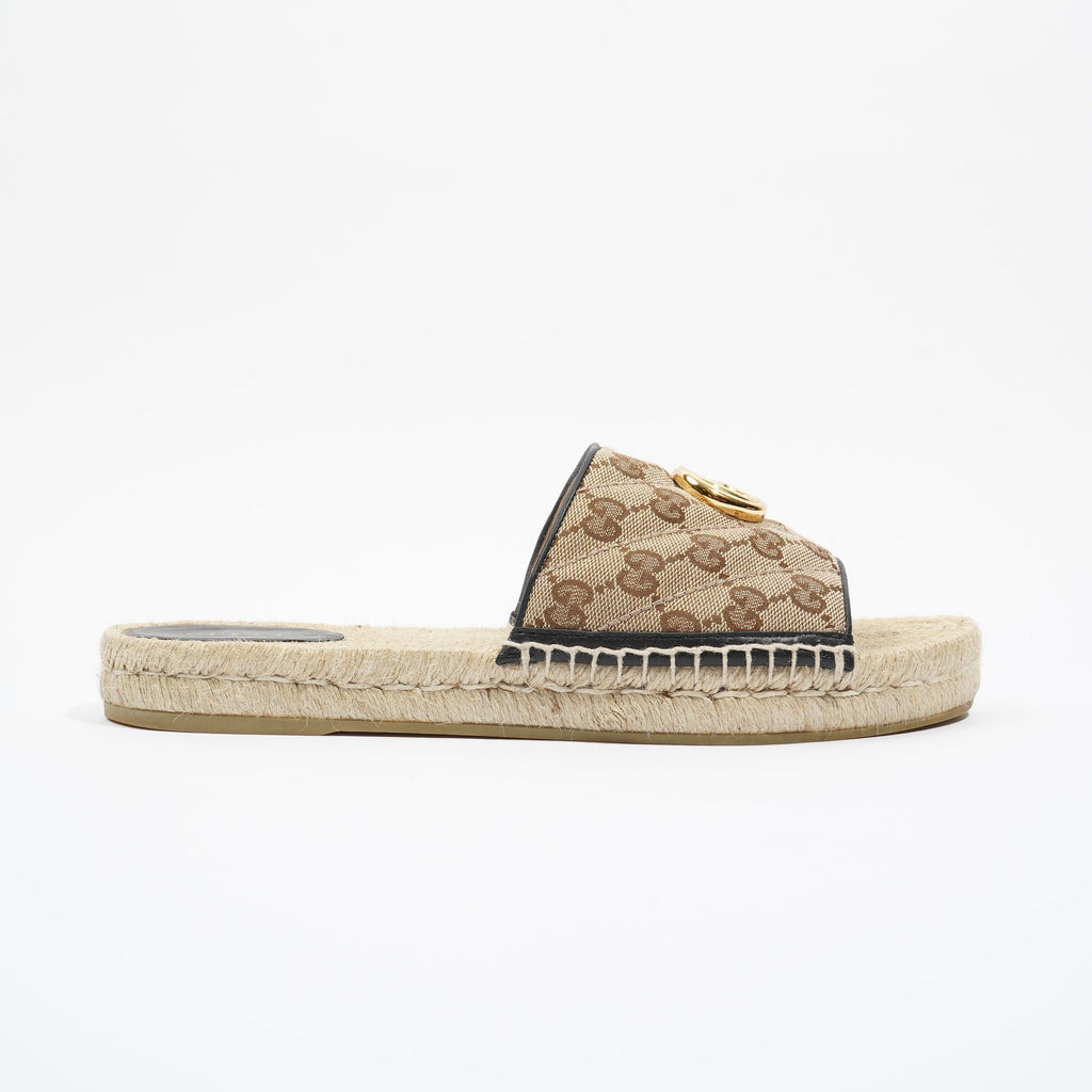 Gucci Womens GG Matelasse Canvas Espadrille Sandal Supreme EU 41 / UK 8