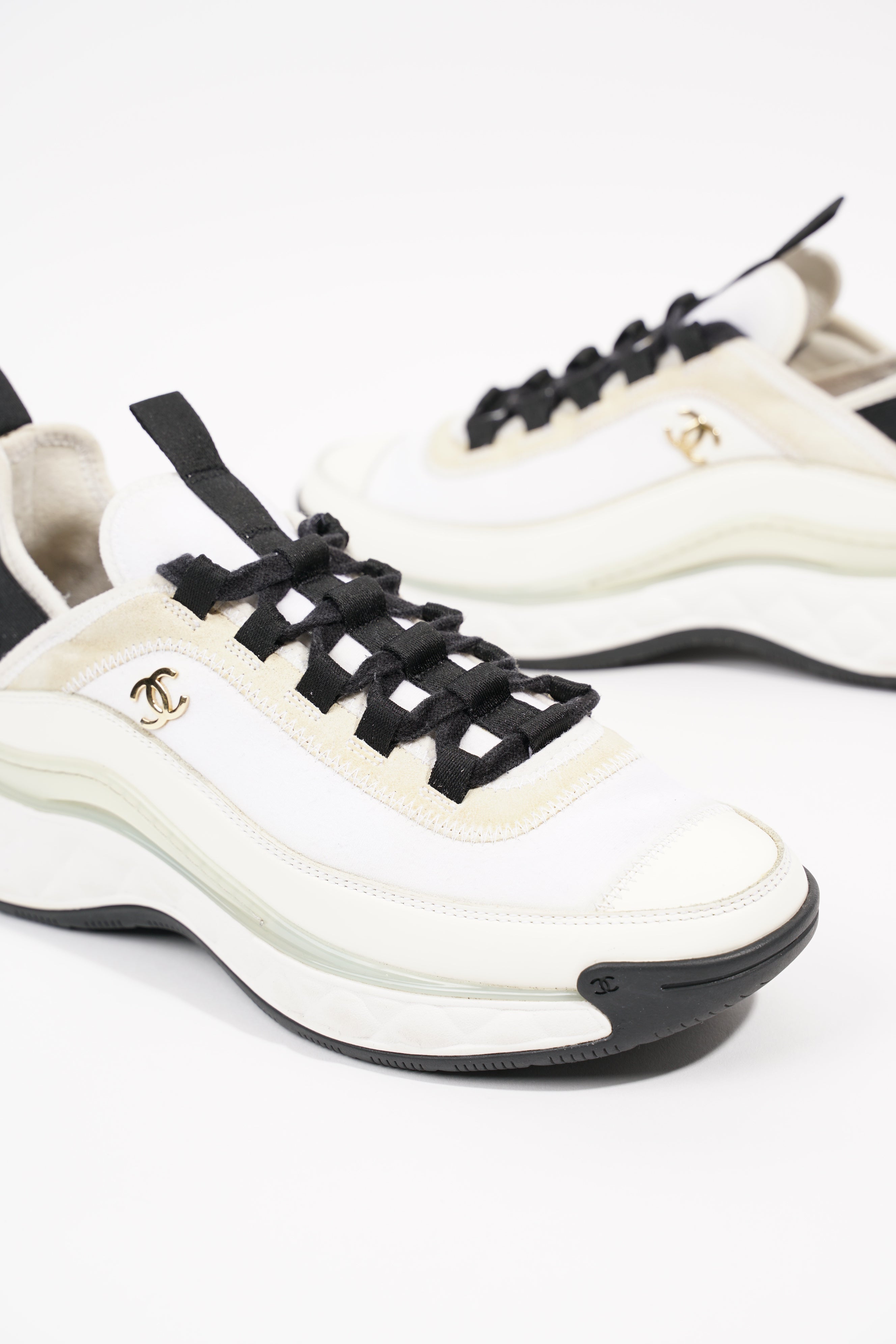 Chanel Womens CC Logo White / Cream EU 38 / UK 5
