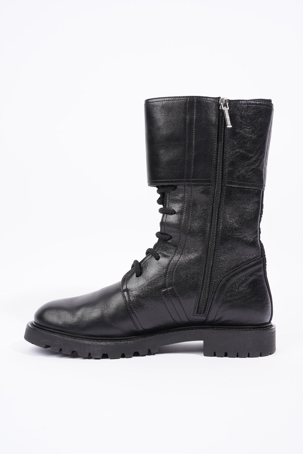 Christian Dior Womens Leather Biker Boots Black EU 40 / UK 7