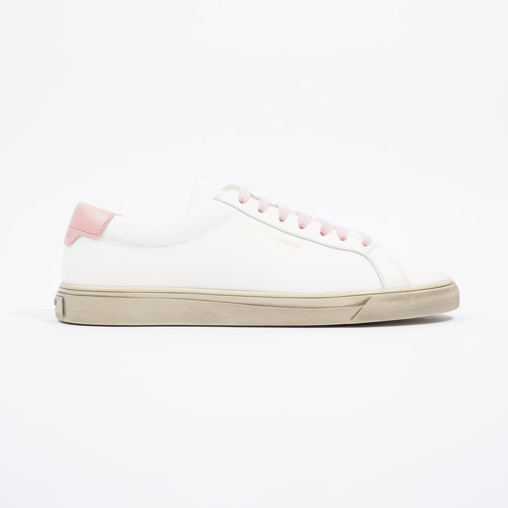 Saint Laurent Womens Canvas White / Pink Tab EU 39.5 / UK 6.5