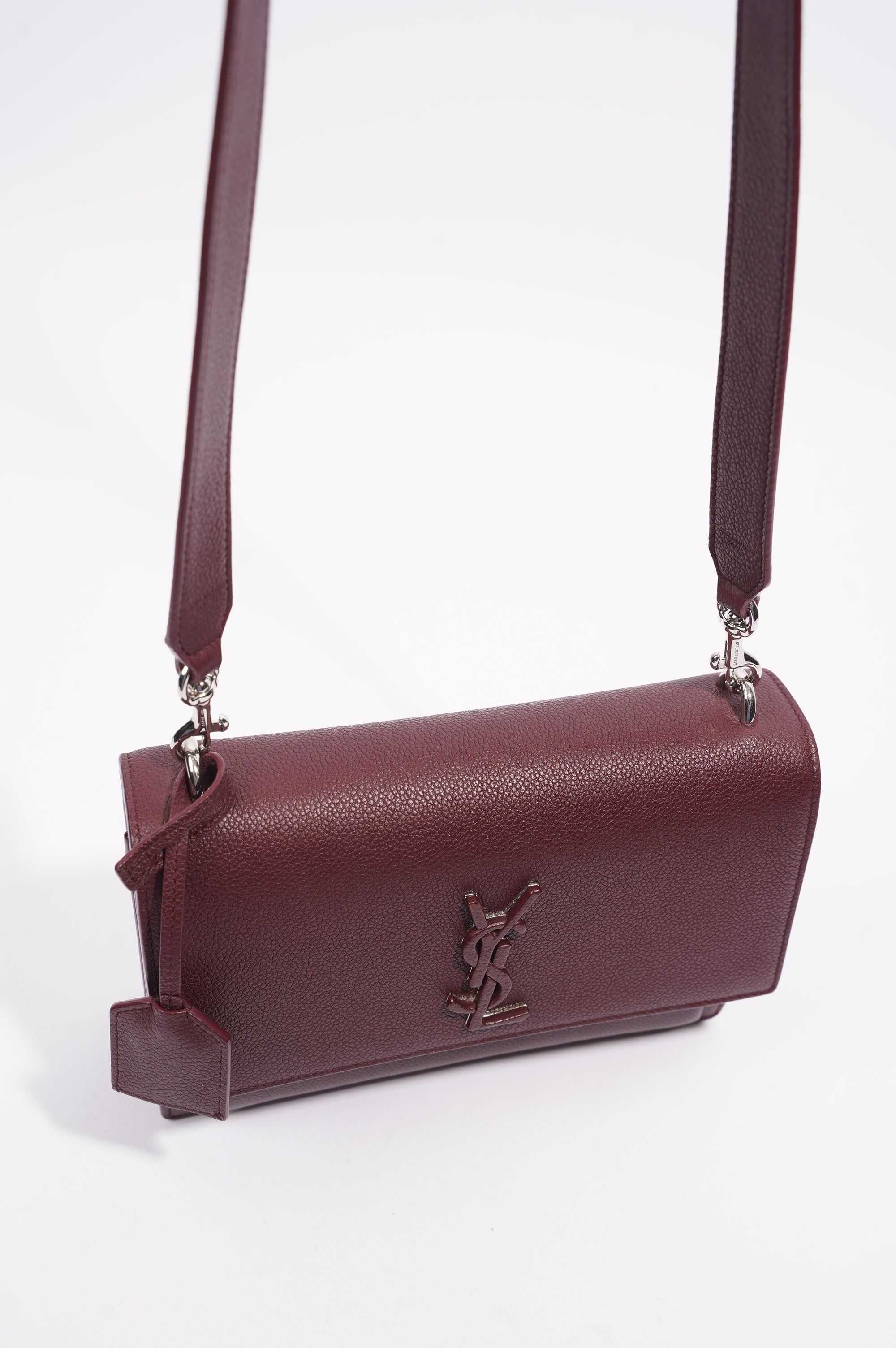 Saint Laurent Womens Sunset Burgundy Leather Medium