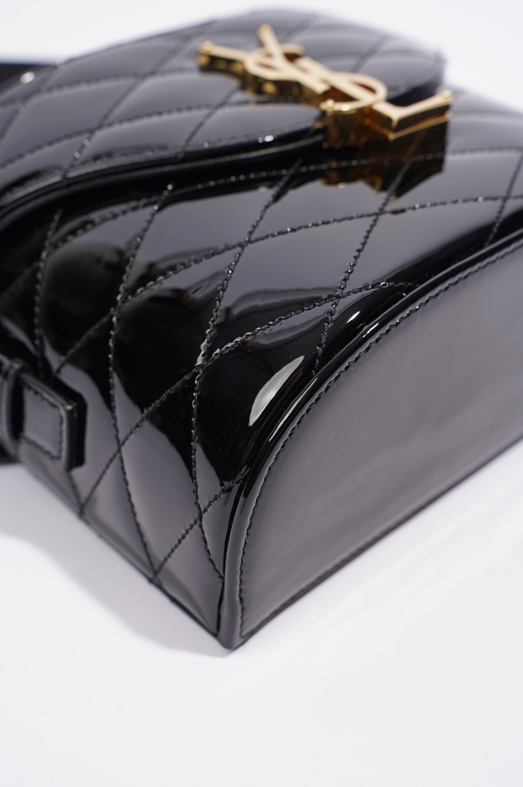 Saint Laurent Womens June Bag Patent Black