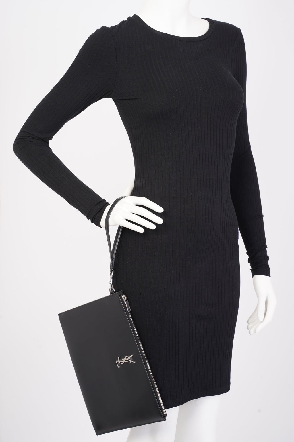 Saint Laurent Clutch Black Calfskin Leather