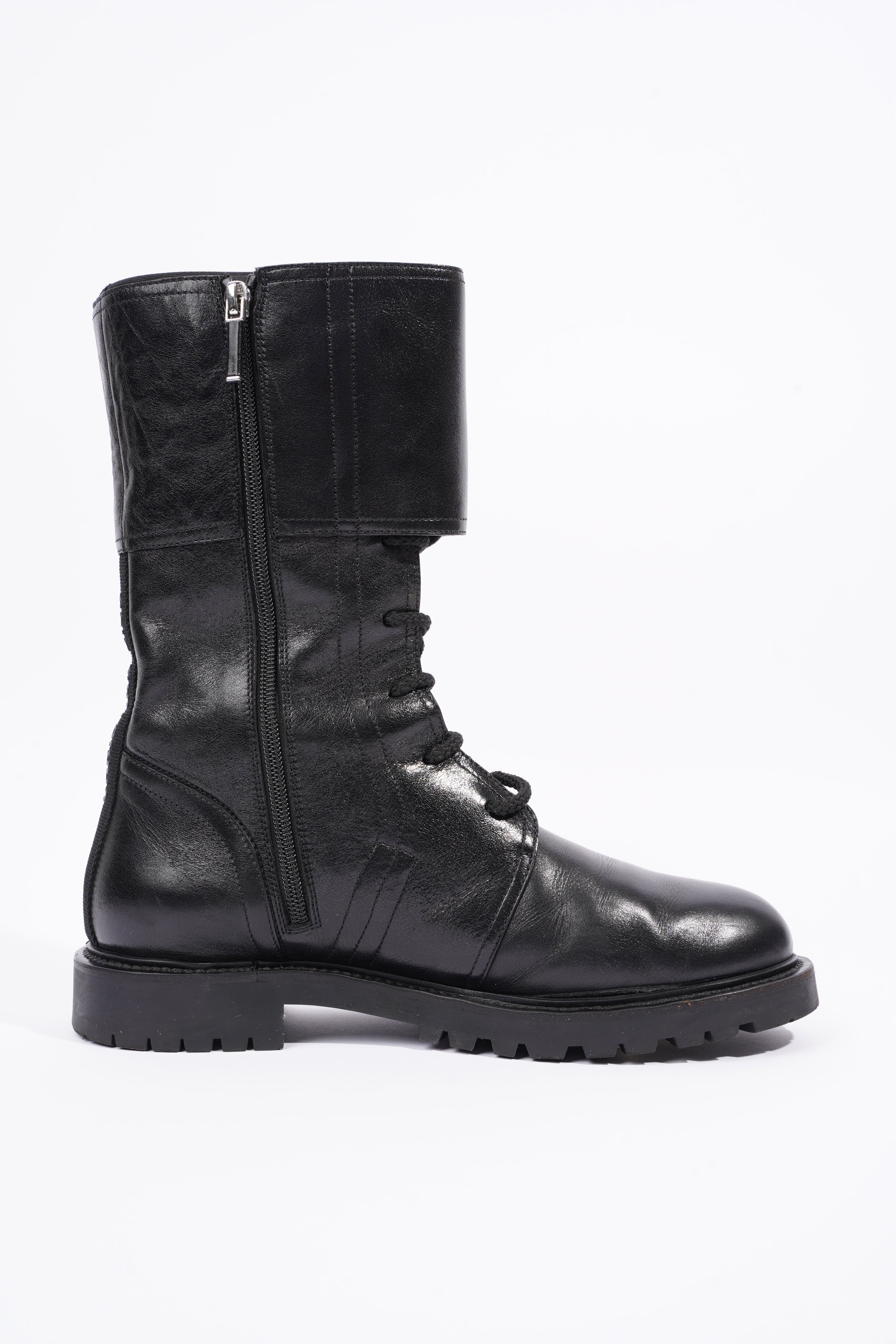 Christian Dior Womens Leather Biker Boots Black EU 40 / UK 7