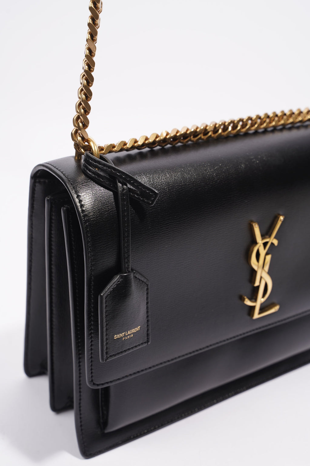 Saint Laurent Sunset Bag Black Leather Medium