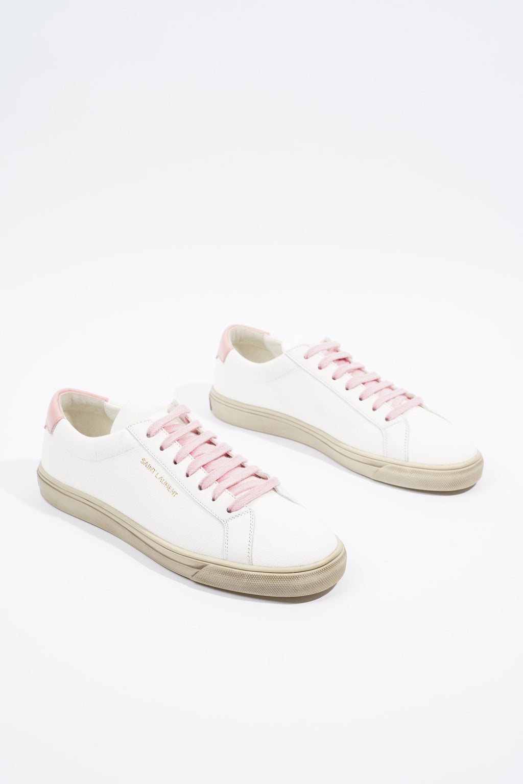 Saint Laurent Womens Canvas White / Pink Tab EU 39.5 / UK 6.5