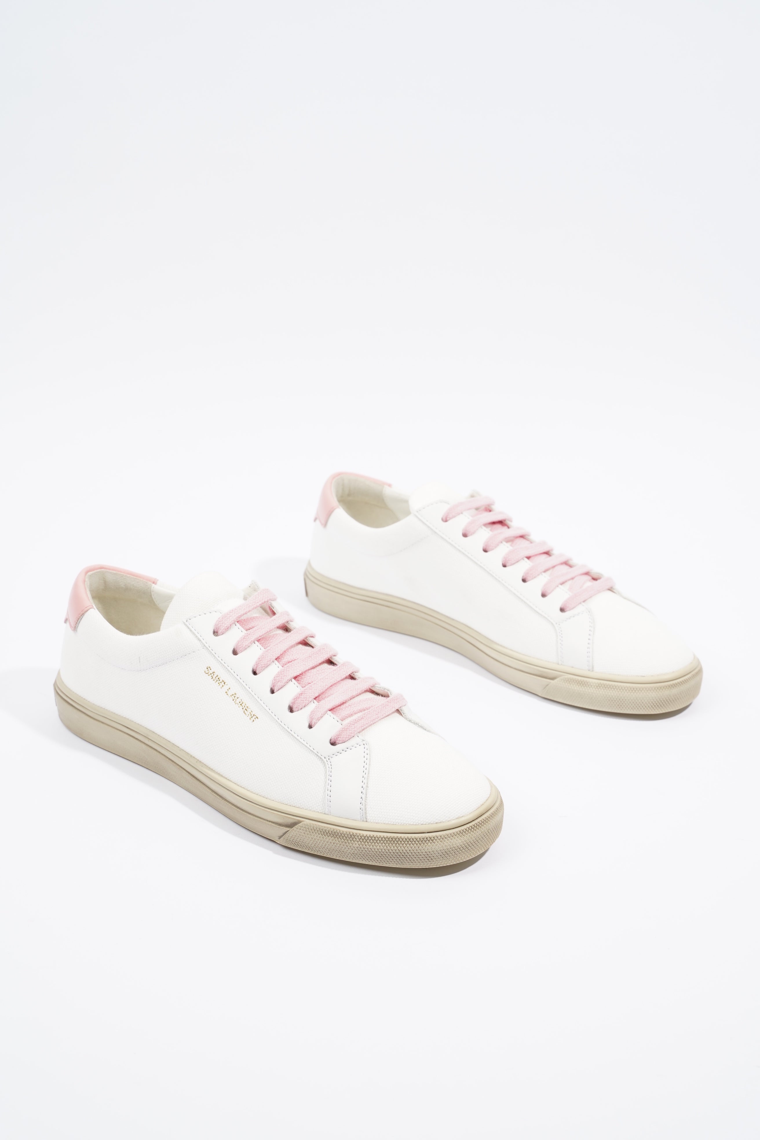 Saint Laurent Womens Canvas White / Pink Tab EU 39.5 / UK 6.5