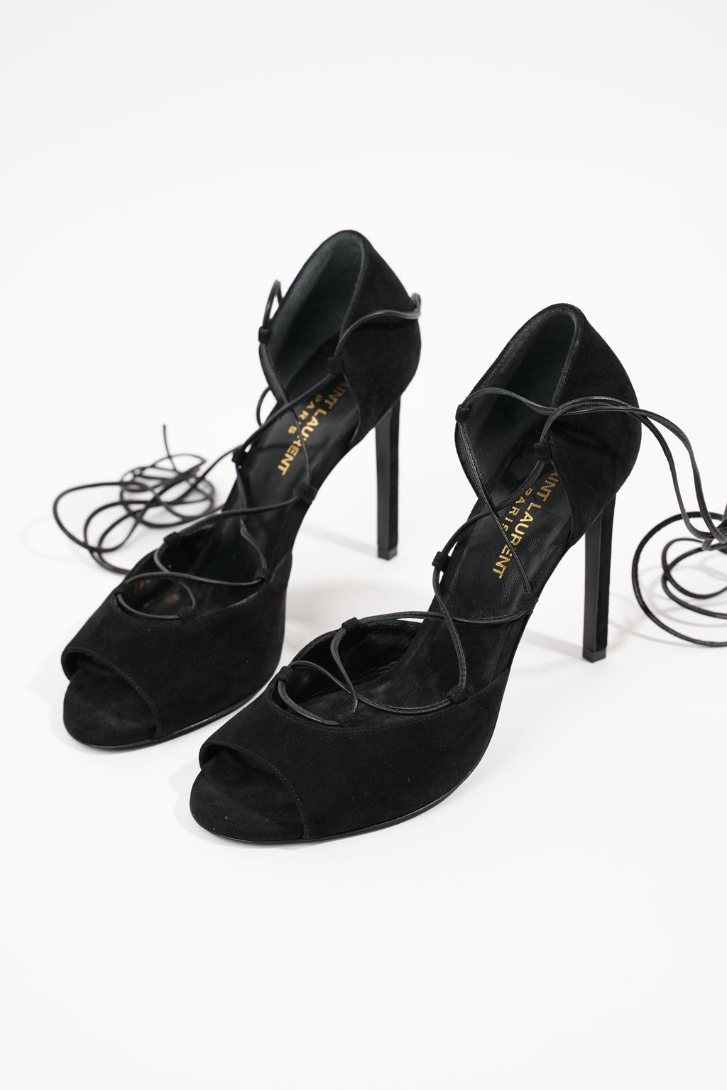 Saint Laurent Womens Strappy Heel Black EU 37 / UK 4