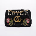 Gucci Womens Marmont Loved Flap Black Multi Medium