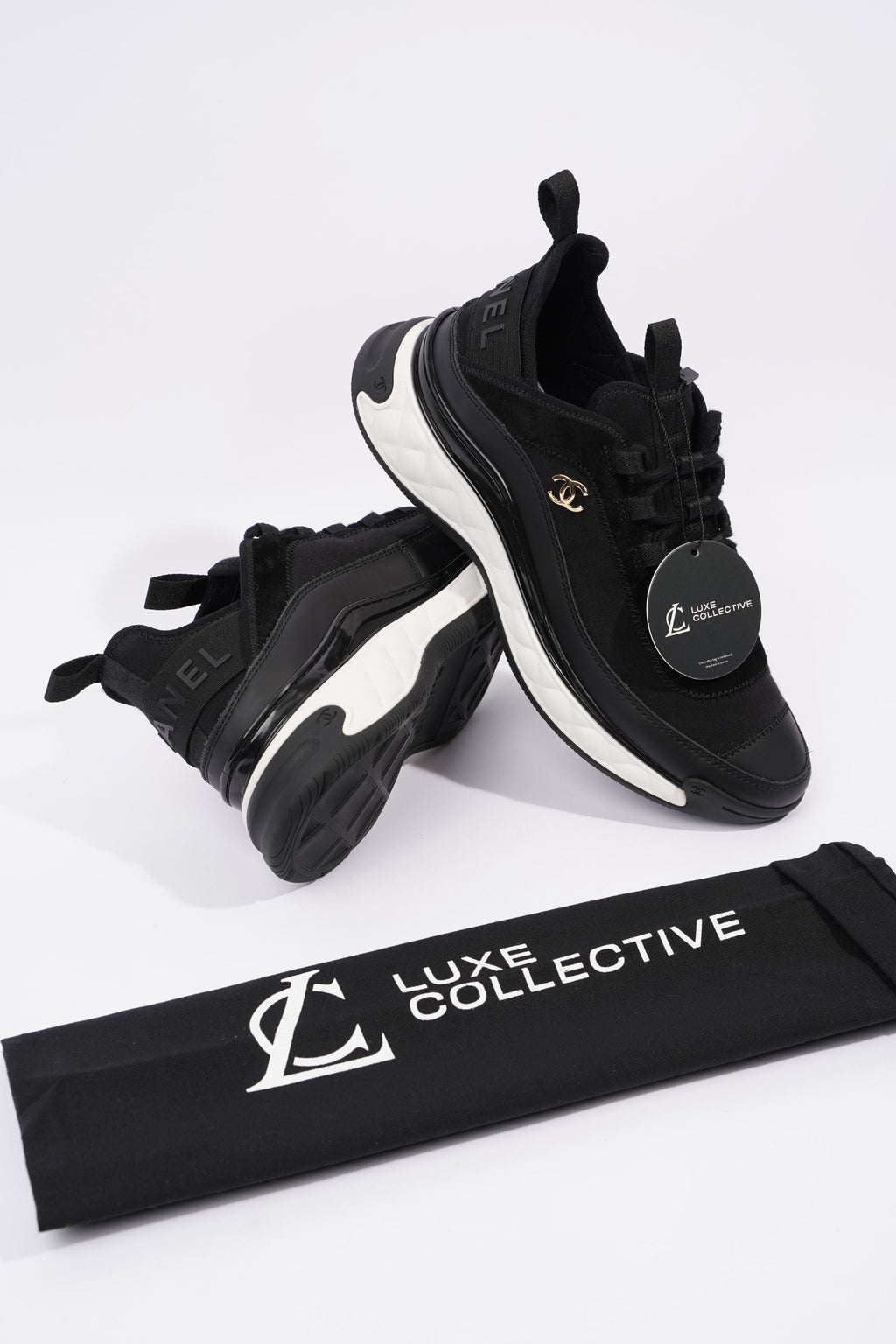 Chanel CC Logo Runners Black / White EU 40 / UK 7