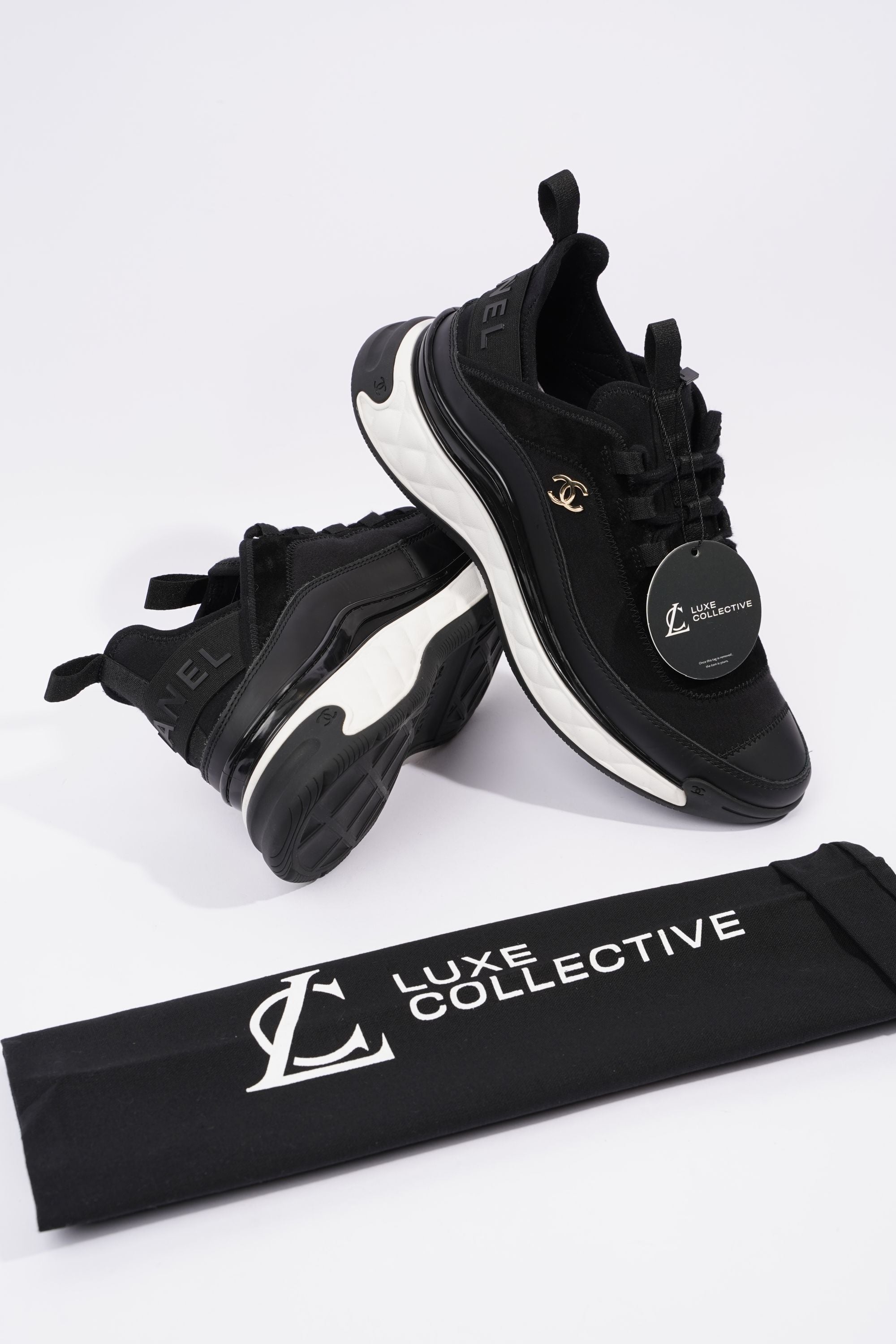 Chanel CC Logo Runners Black / White EU 40 / UK 7
