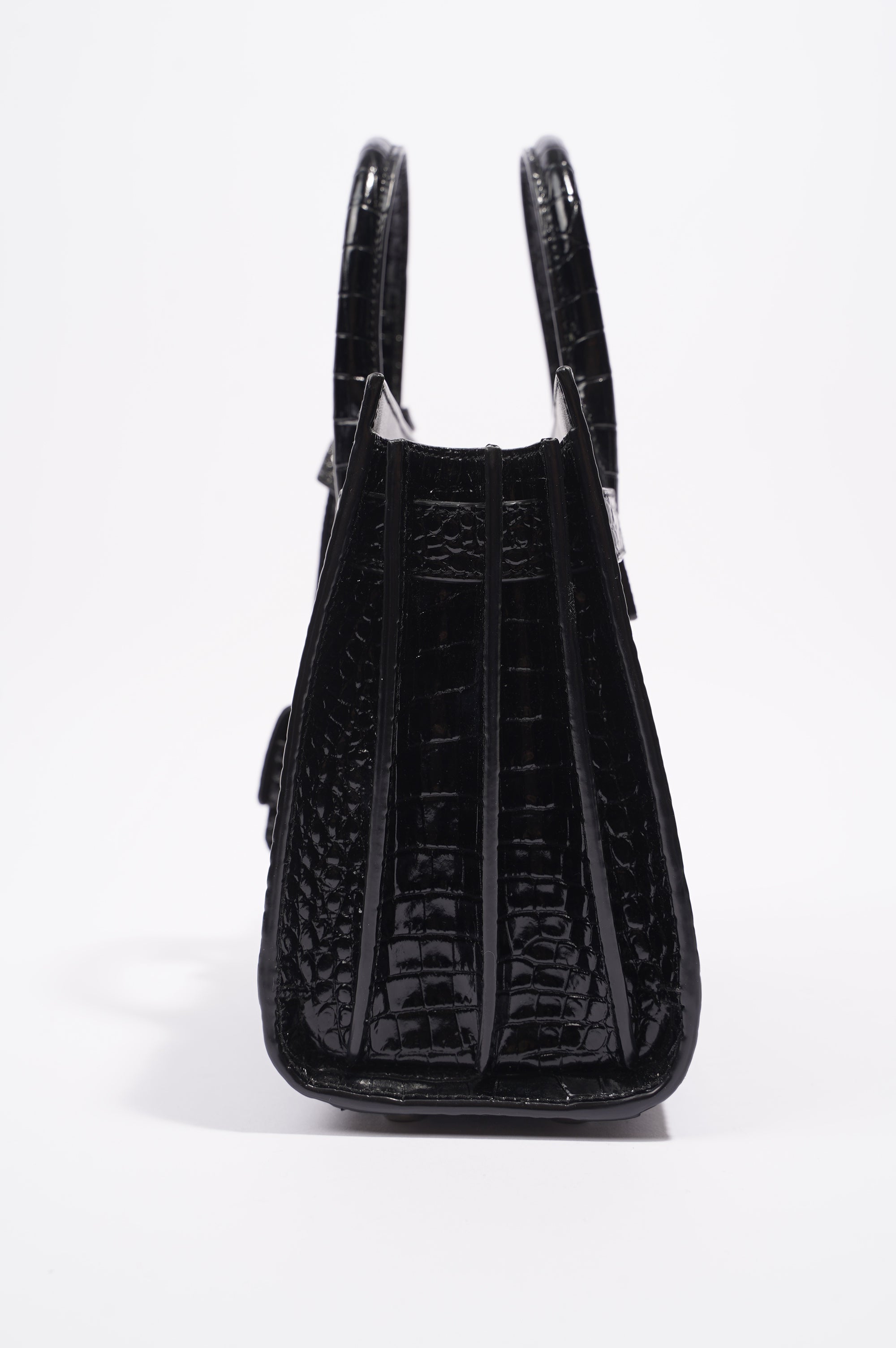 Saint Laurent Womens Sac De Jour Black Embossed Leather Nano