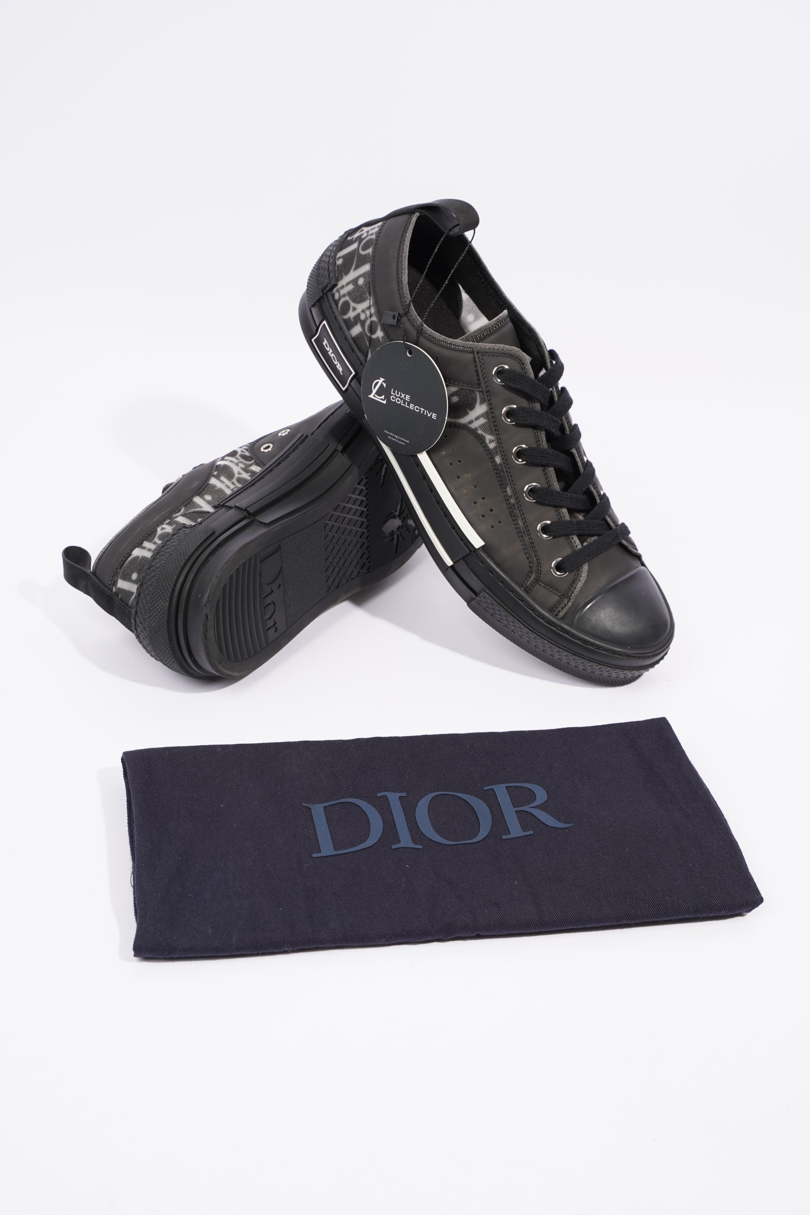Christian Dior Mens B23 Low Top Sneaker Black EU 42.5 / UK 8.5