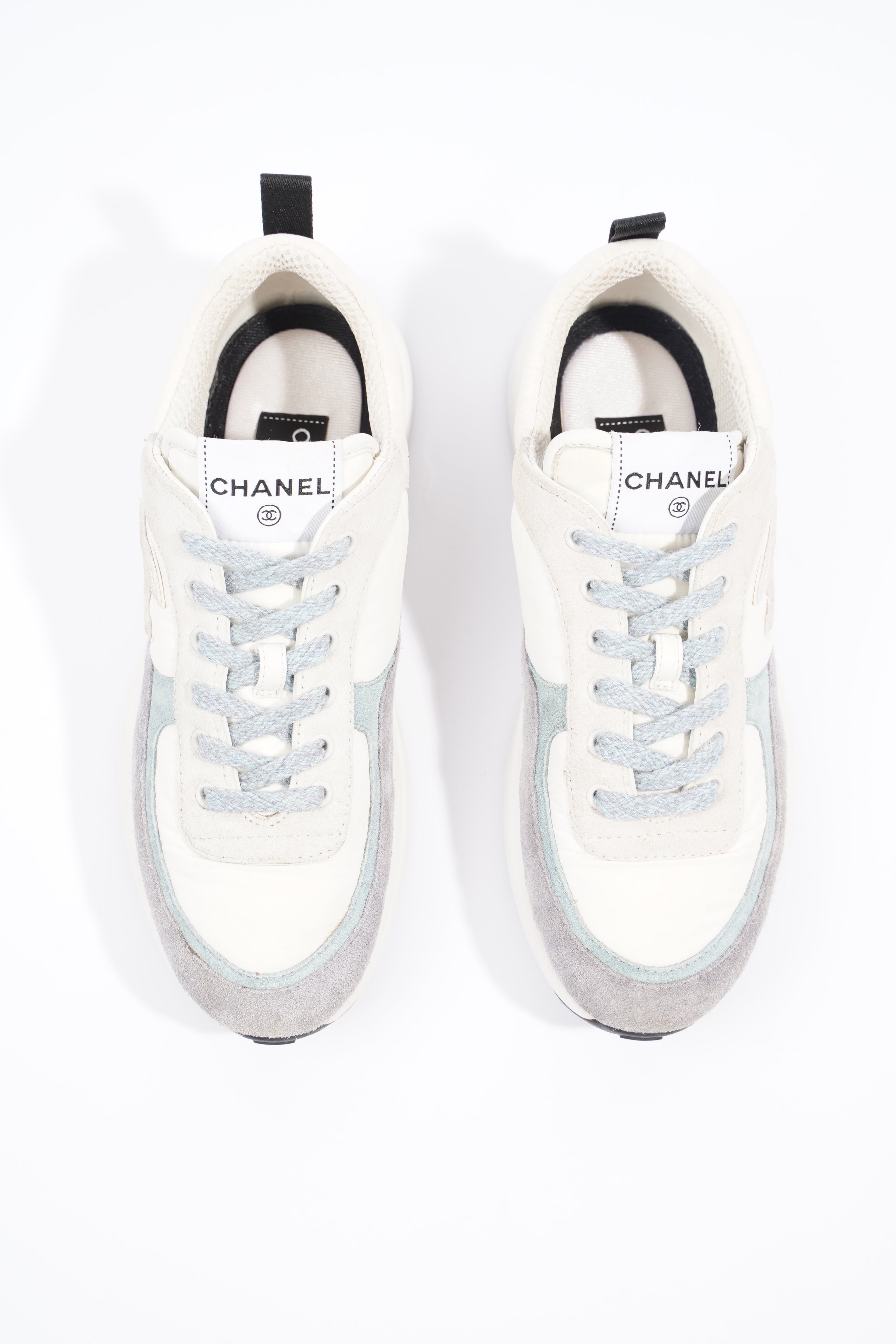 Chanel Womens CC Runner White / Grey EU 39.5 / UK 6.5