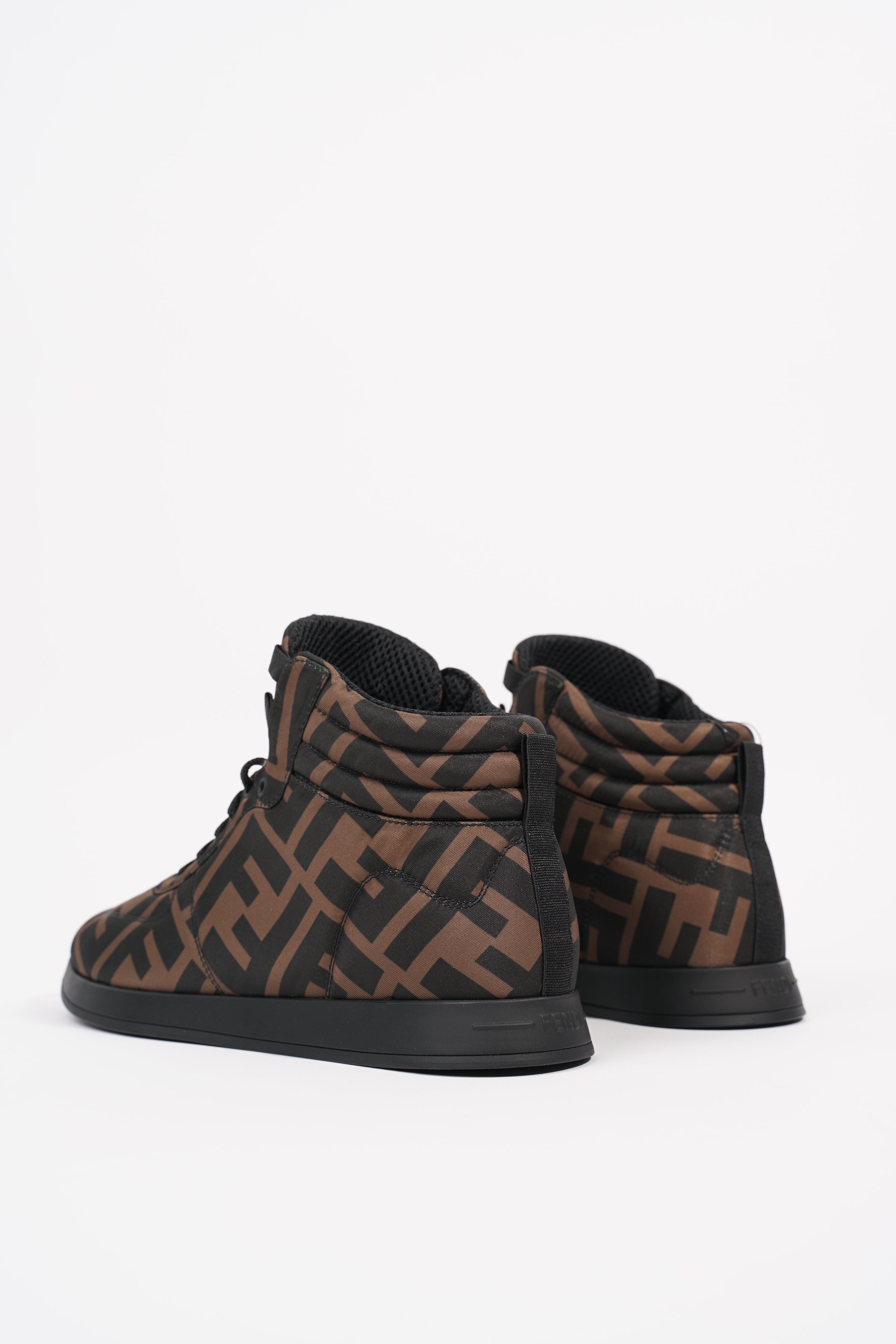 Fendi Womens Logo High Top Sneaker Zucca Monogram EU 36.5 / UK 3.5