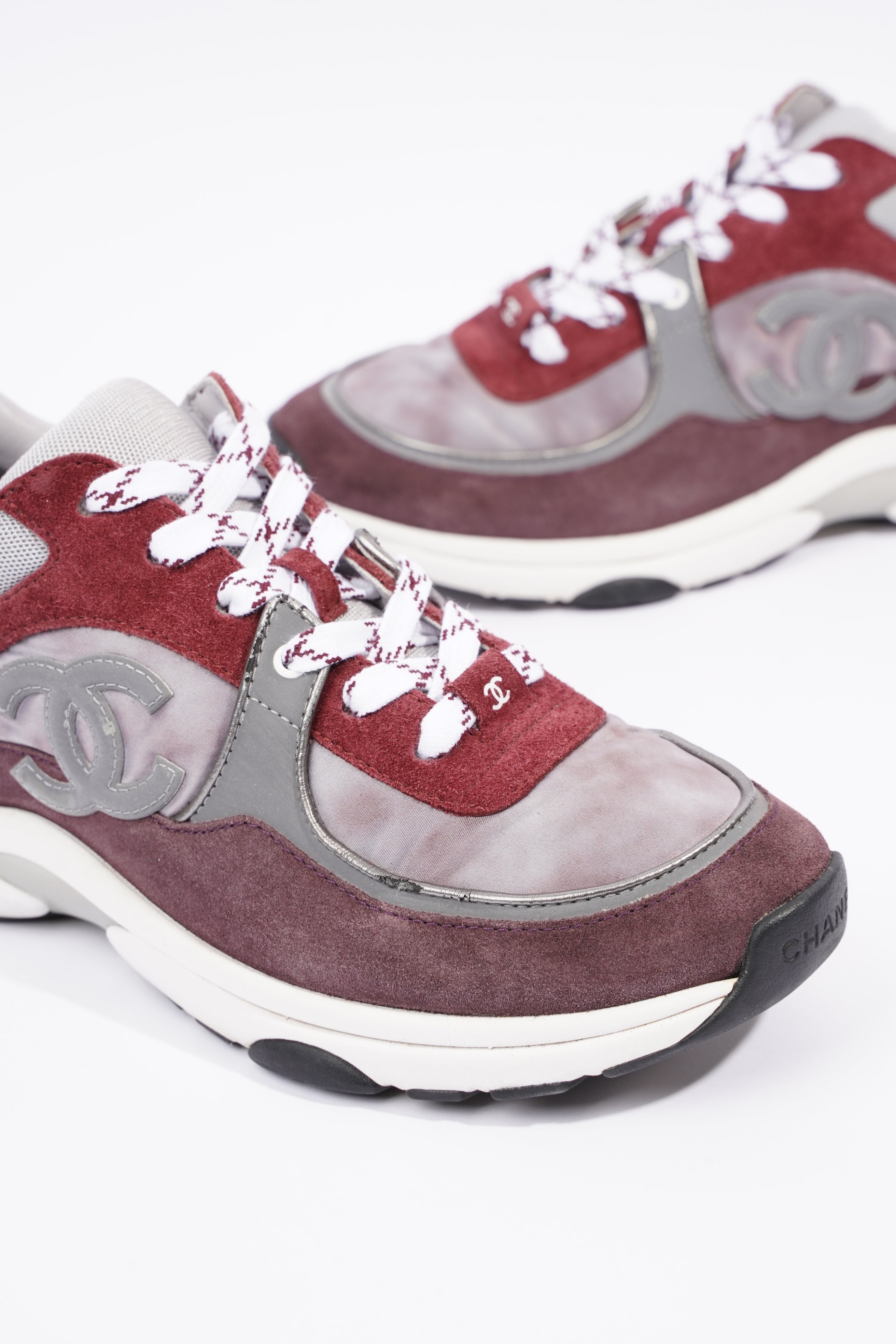 Chanel Womens CC Logo Purple / Grey EU 39 / UK 6