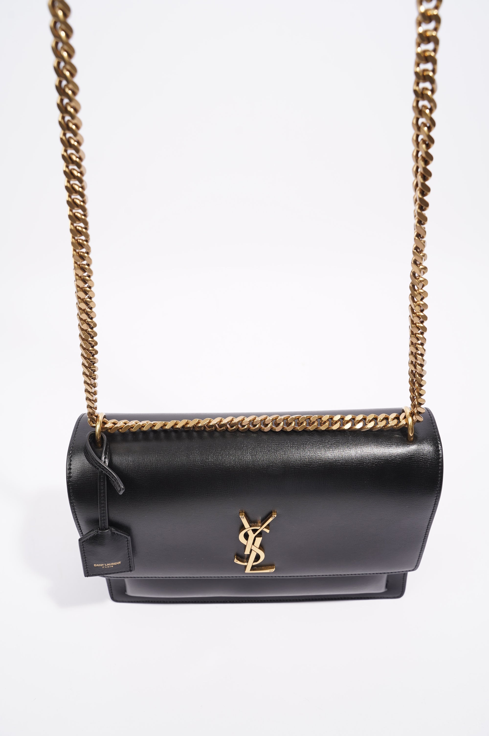 Saint Laurent Sunset Bag Black Leather Medium