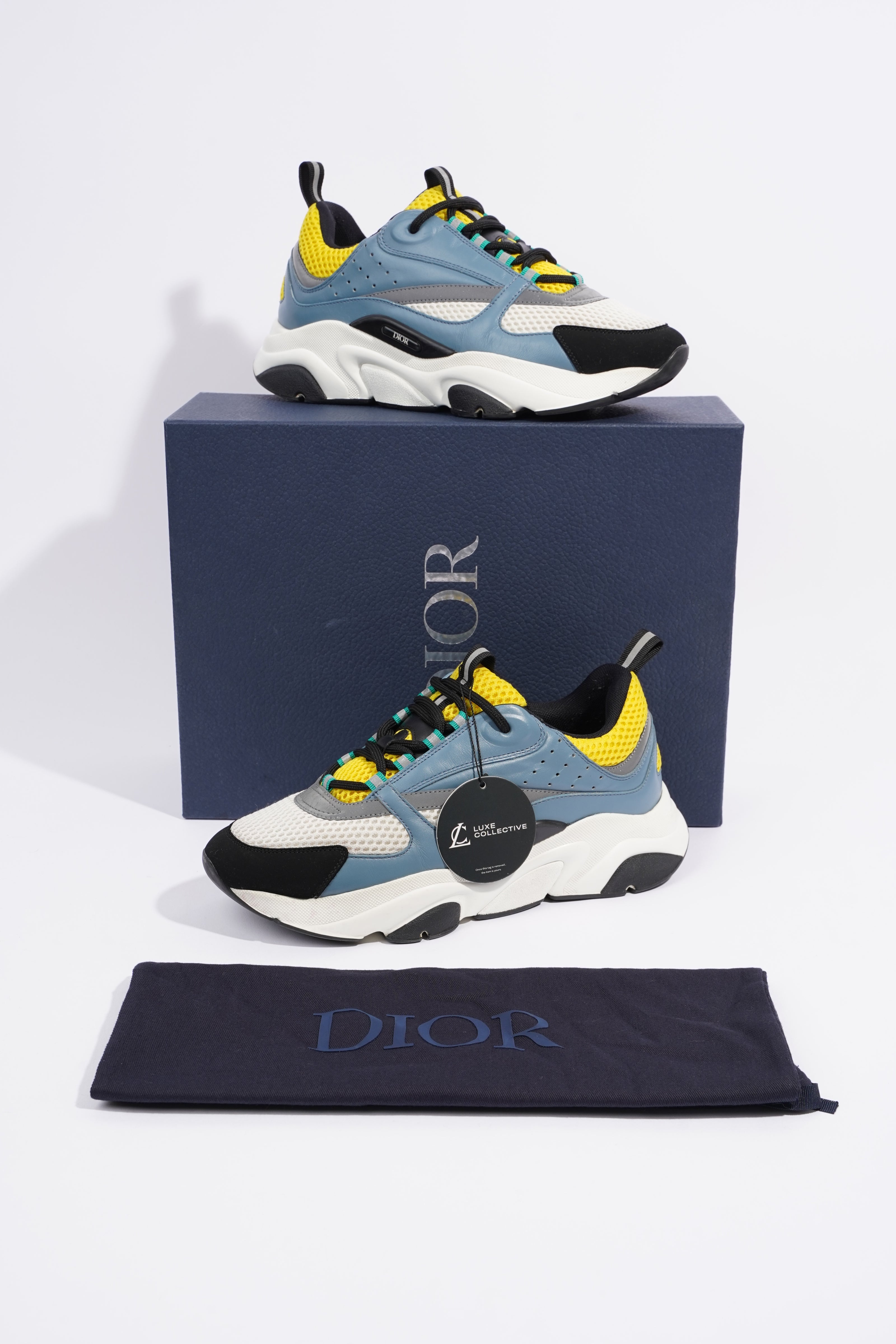 Christian Dior Mens B22 Blue / White / Yellow EU 41 / UK 7