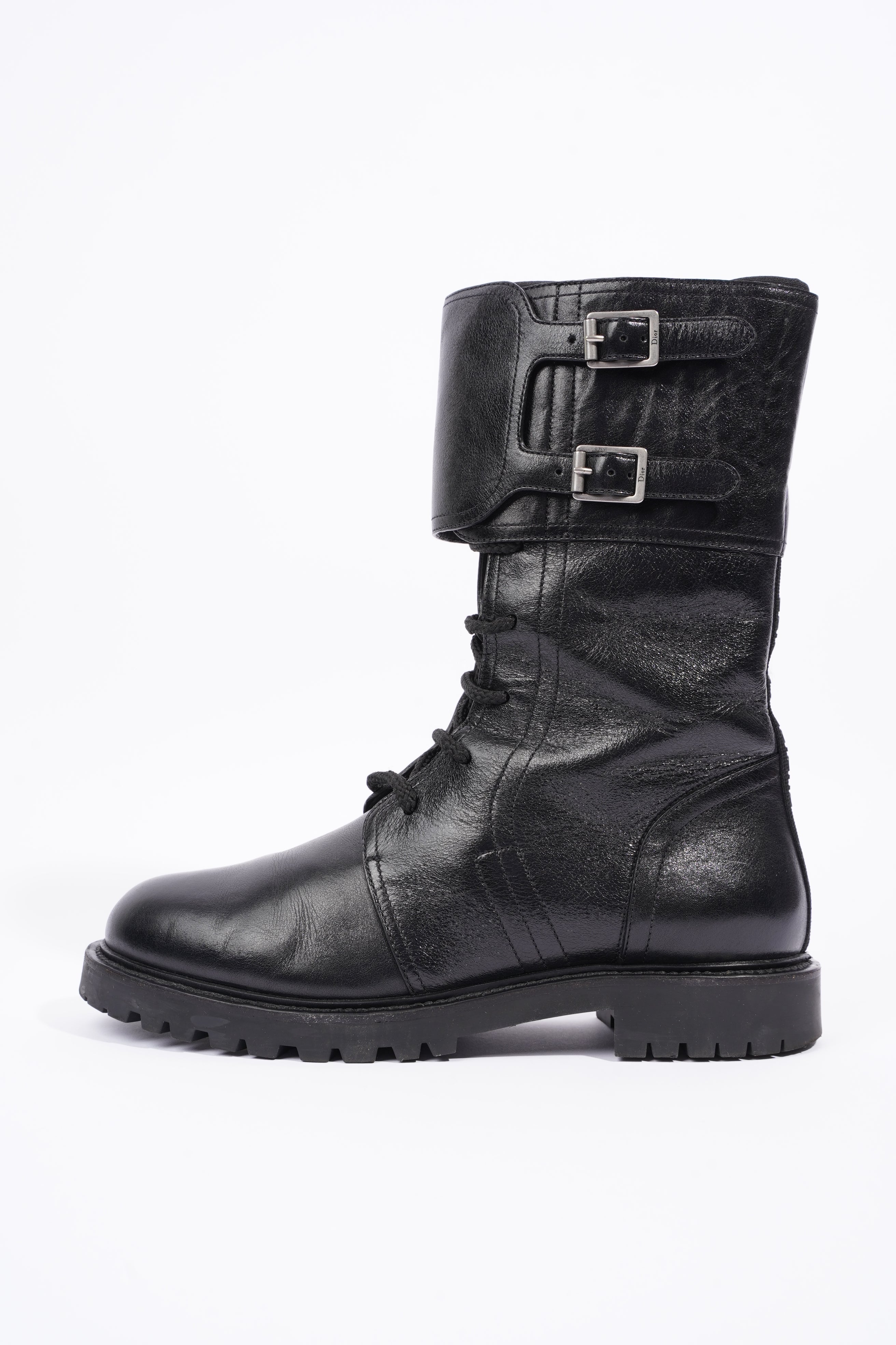 Christian Dior Womens Leather Biker Boots Black EU 40 / UK 7