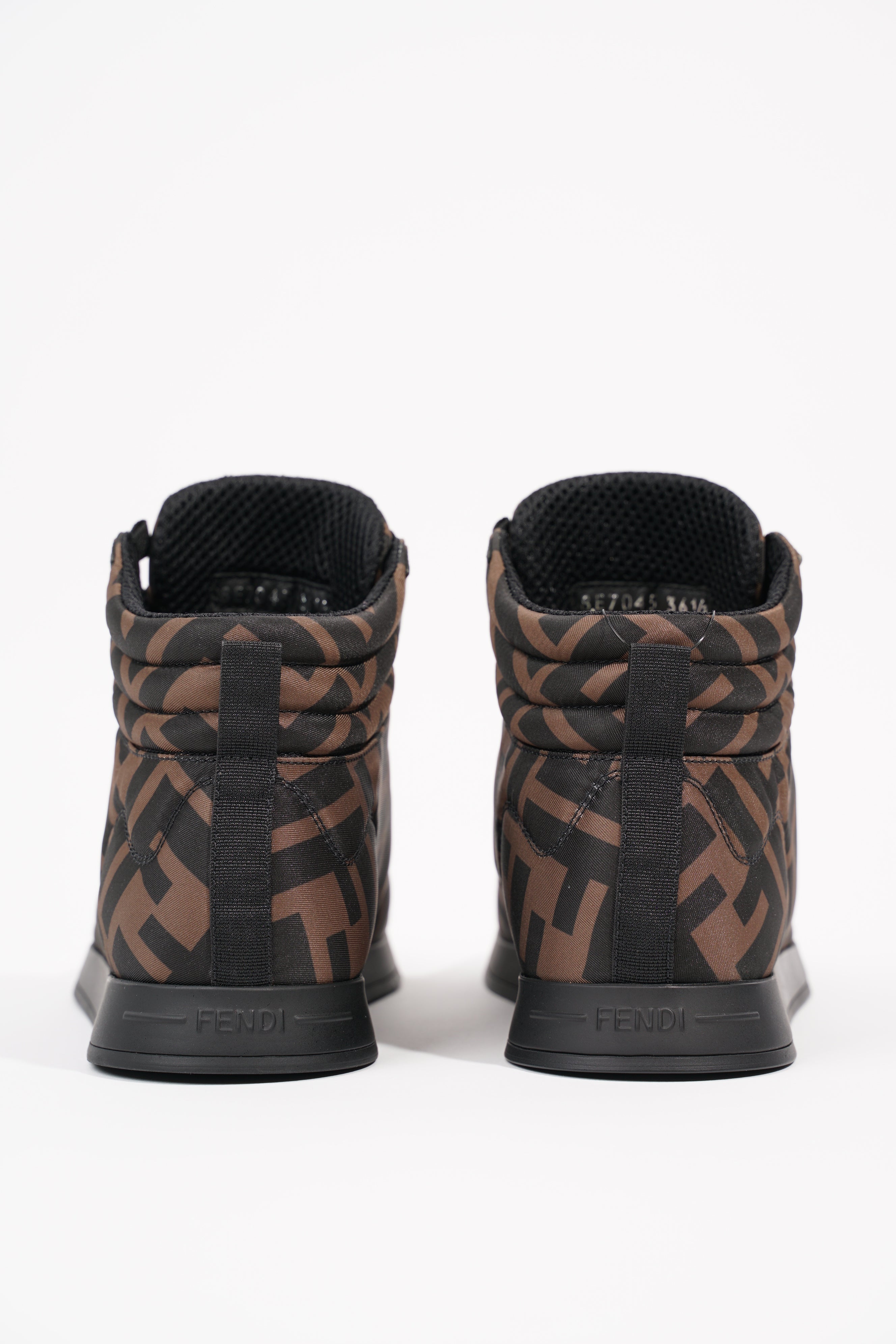 Fendi Womens Logo High Top Sneaker Zucca Monogram EU 36.5 / UK 3.5