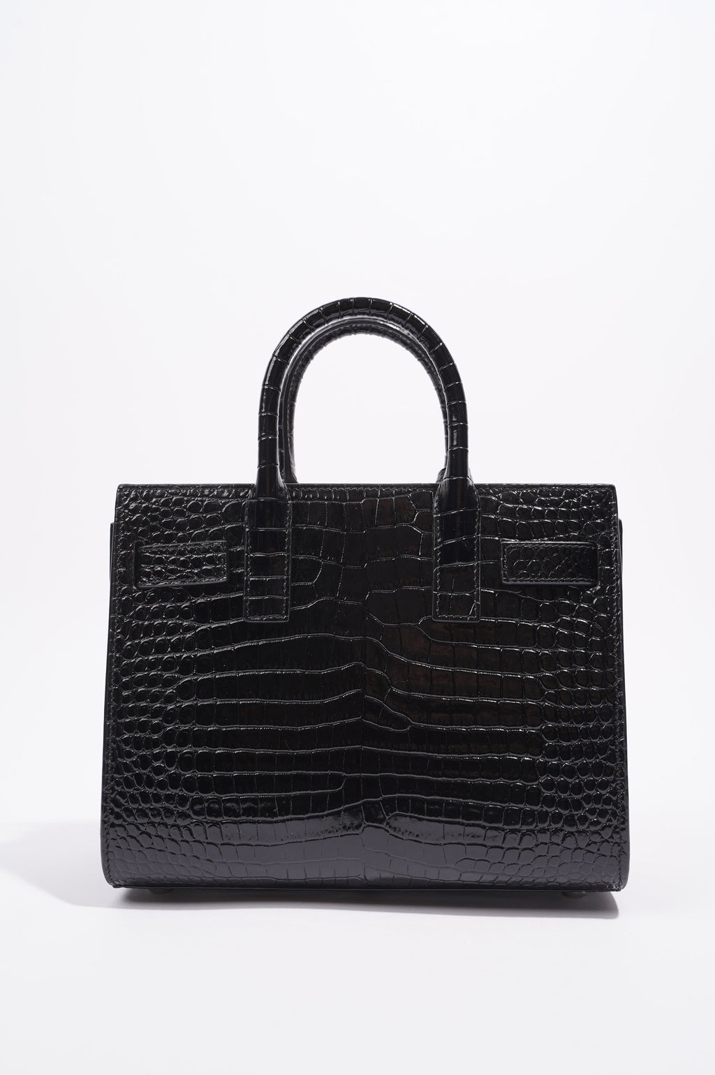 Saint Laurent Womens Sac De Jour Black Embossed Leather Nano