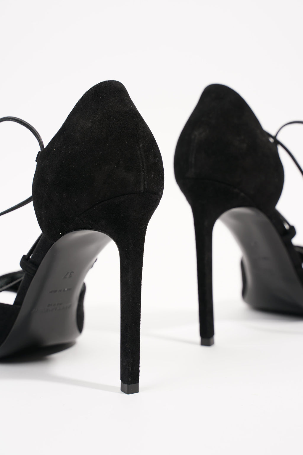 Saint Laurent Womens Strappy Heel Black EU 37 / UK 4