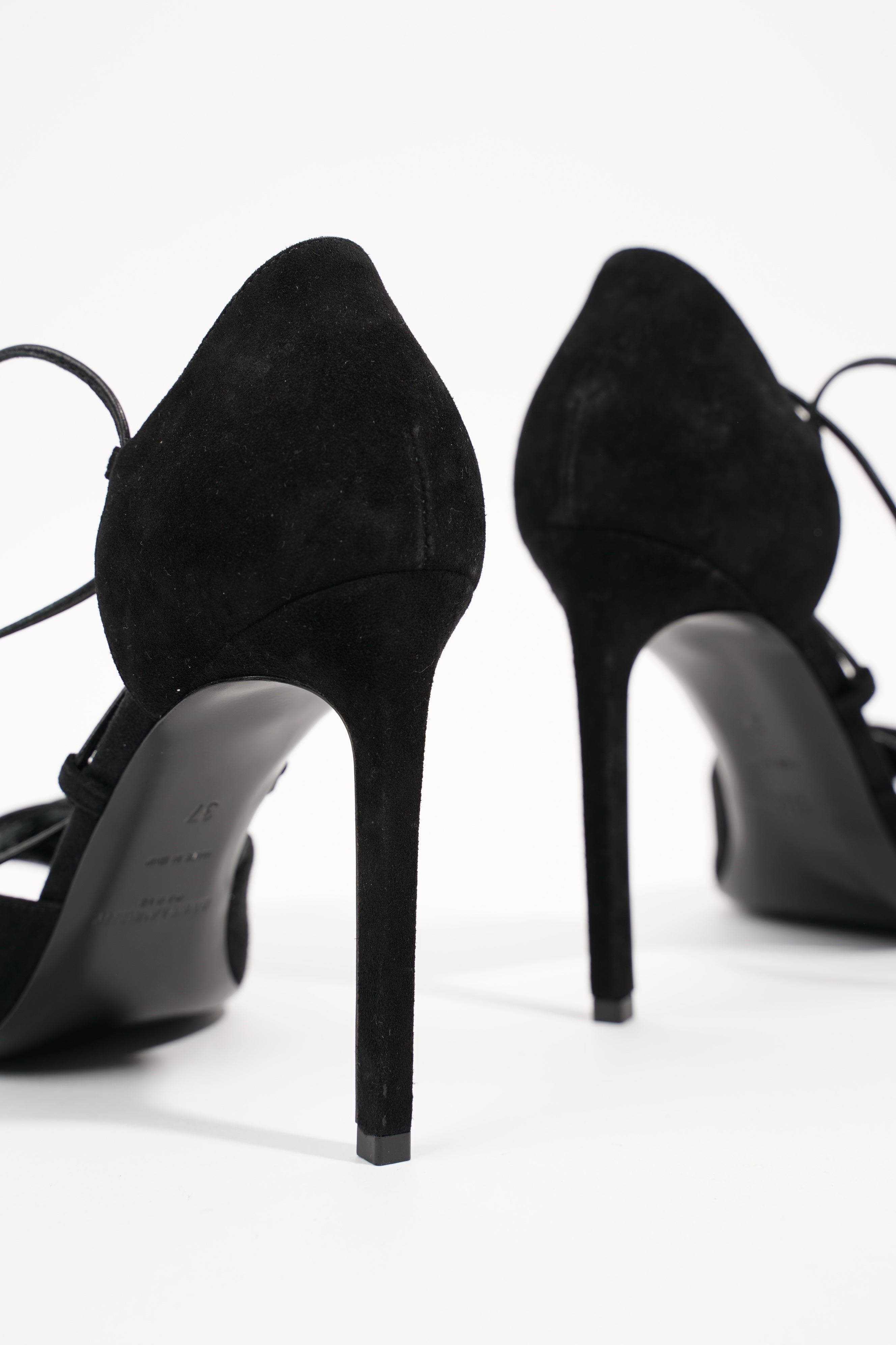 Saint Laurent Womens Strappy Heel Black EU 37 / UK 4