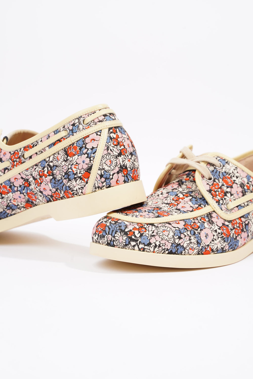 Gucci Mens Lace Up Boat Shoe Floral EU 41.5 / UK 7.5