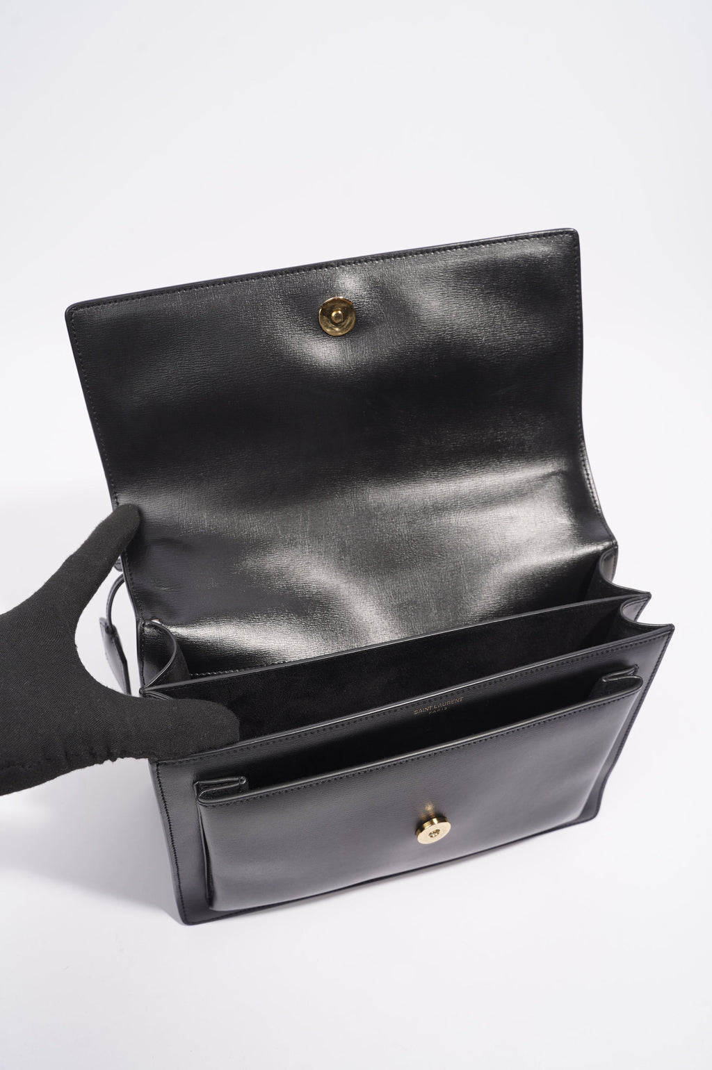 Saint Laurent Sunset Bag Black Leather Medium