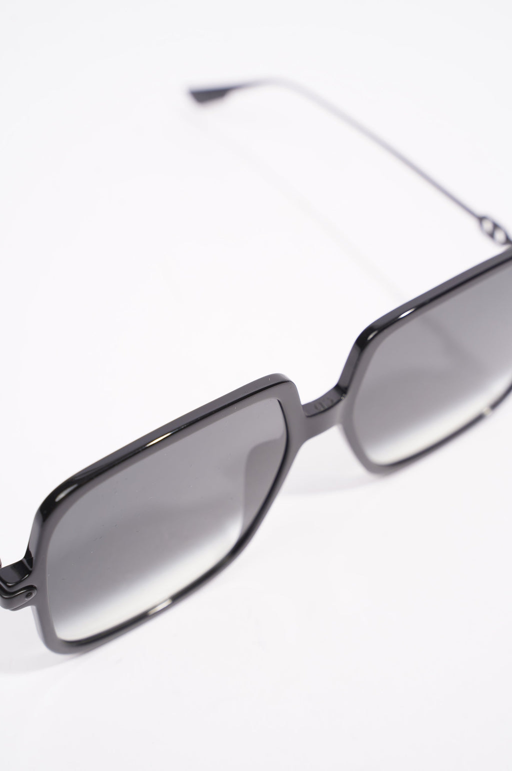 Christian Dior Link1 Square Sunglasses Black Metal 145