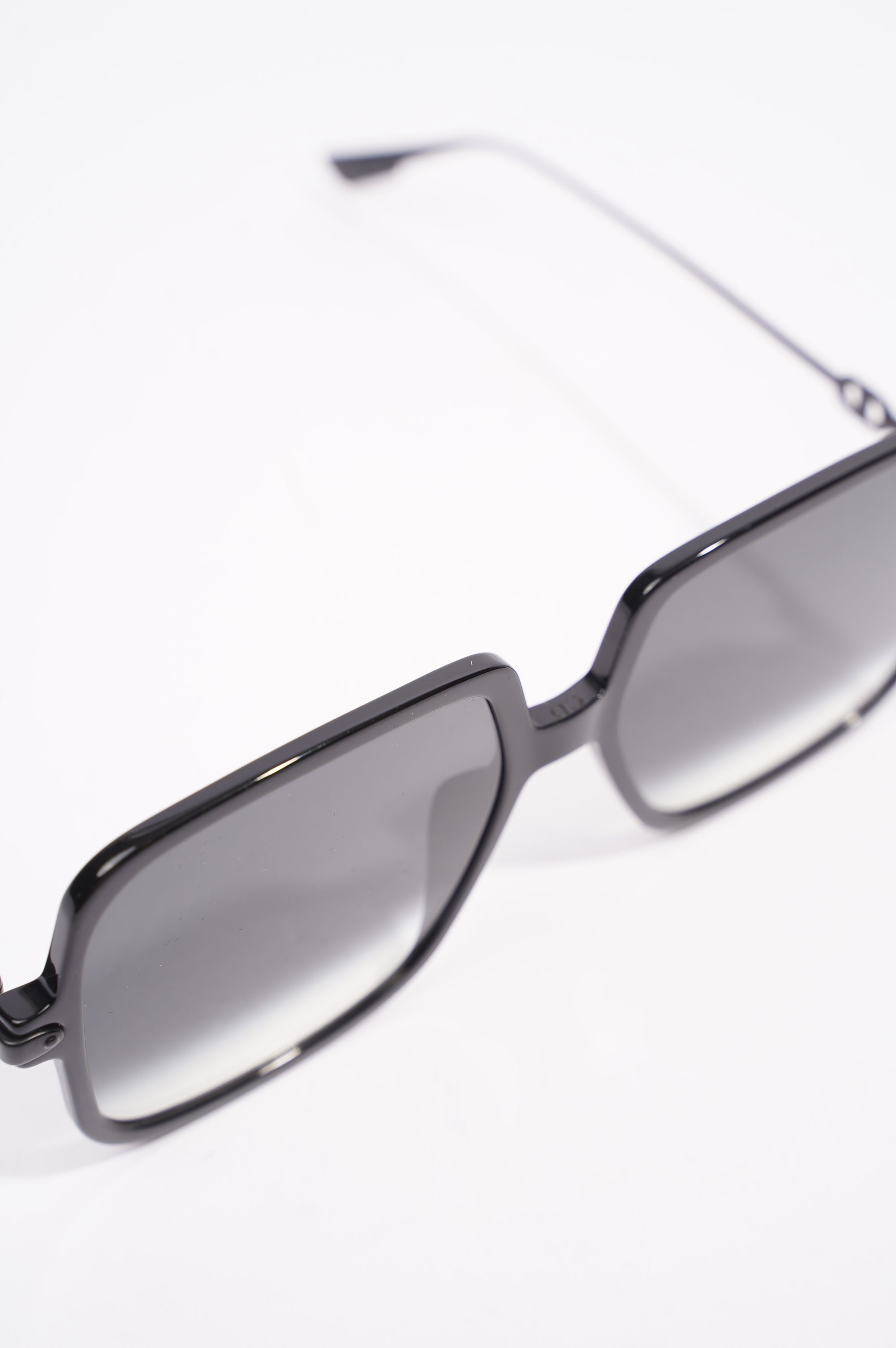 Christian Dior Link1 Square Sunglasses Black Metal 145