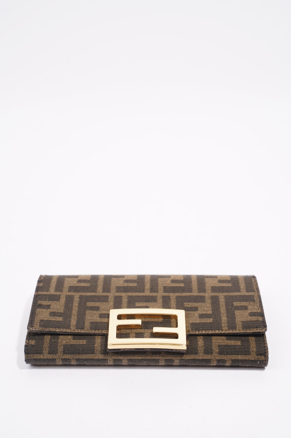 Fendi Womens Continental With Chain Monogram Canvas