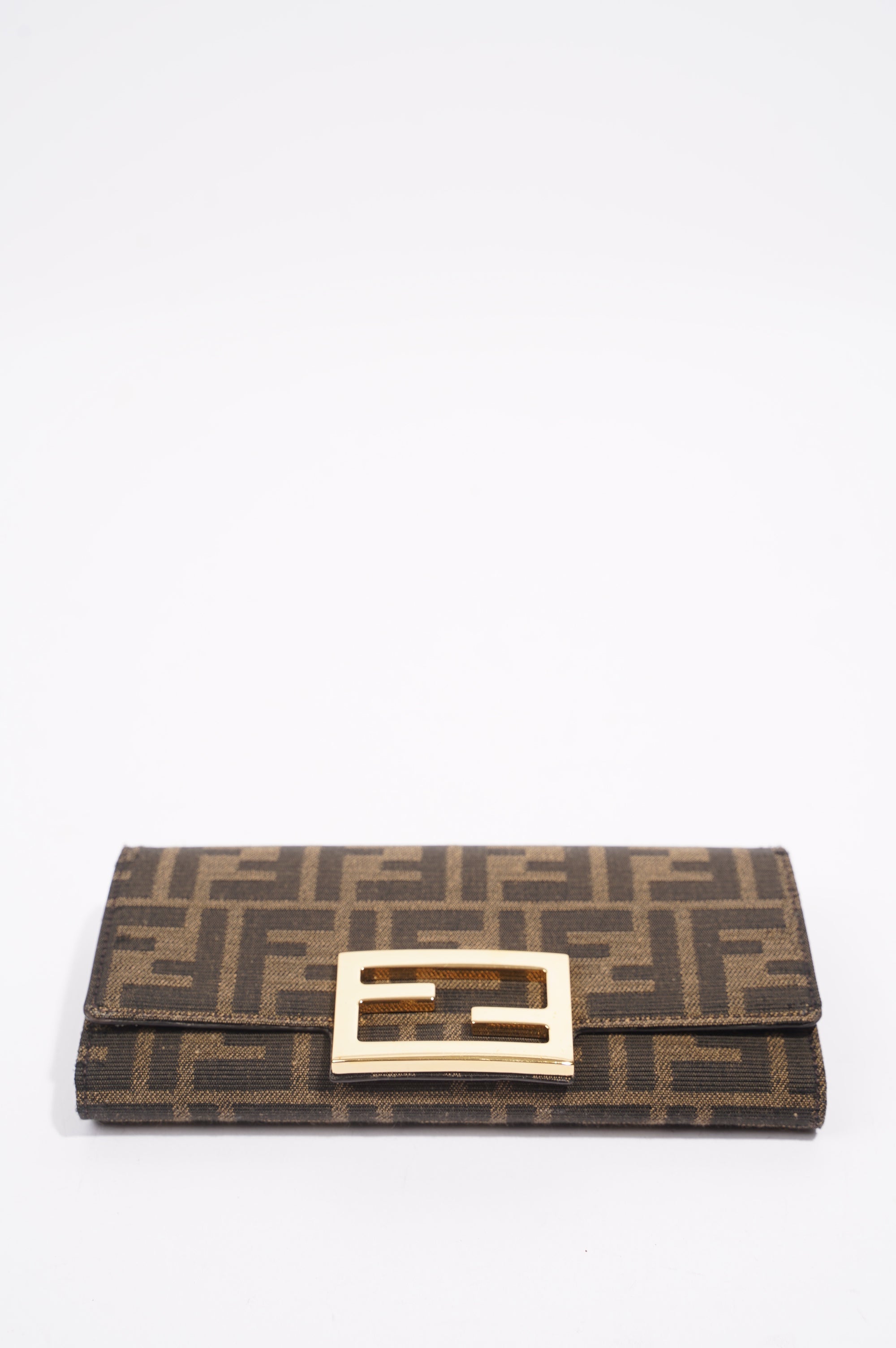 Fendi Womens Continental With Chain Monogram Canvas