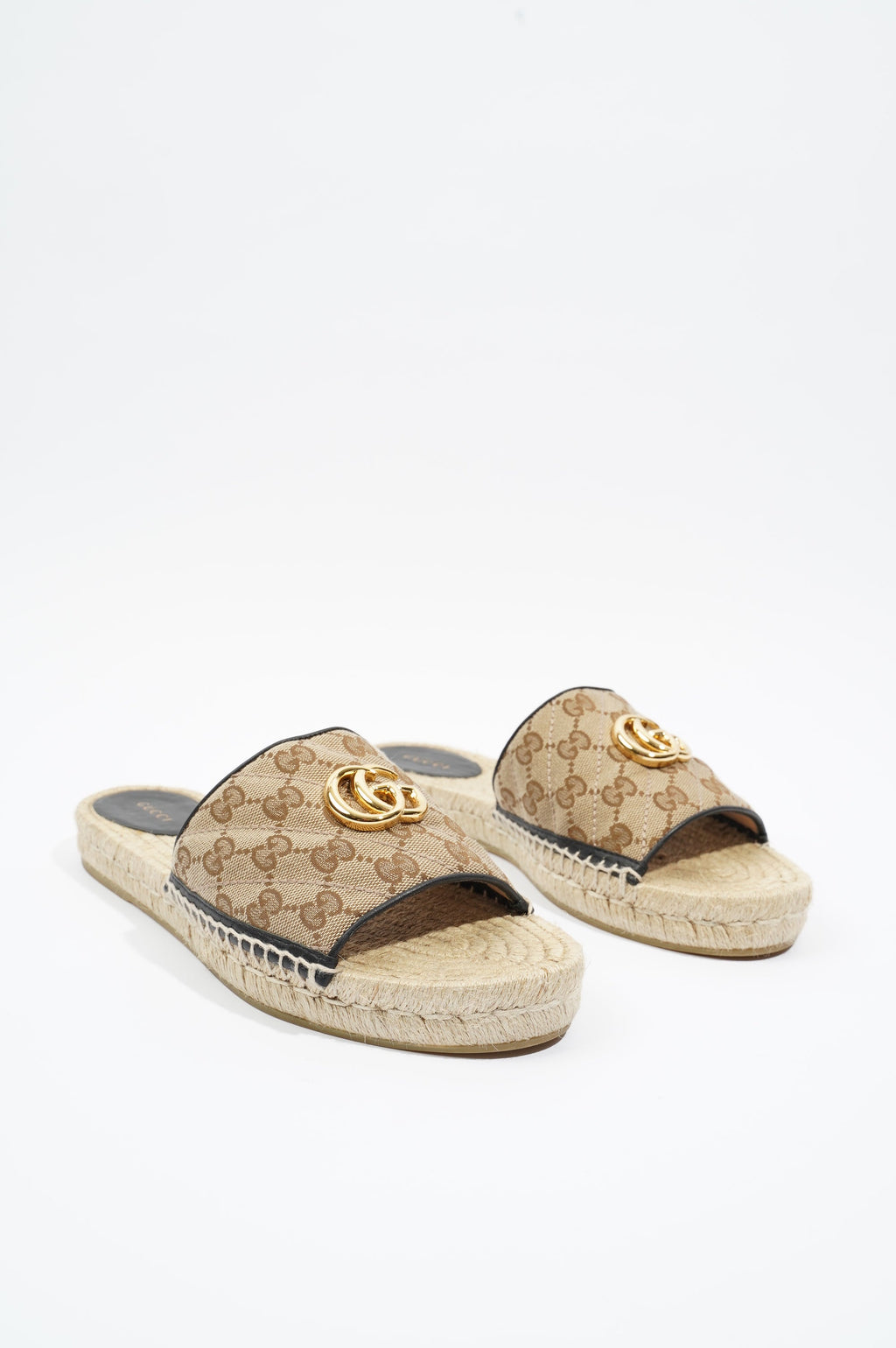 Gucci Womens GG Matelasse Canvas Espadrille Sandal Supreme EU 41 / UK 8